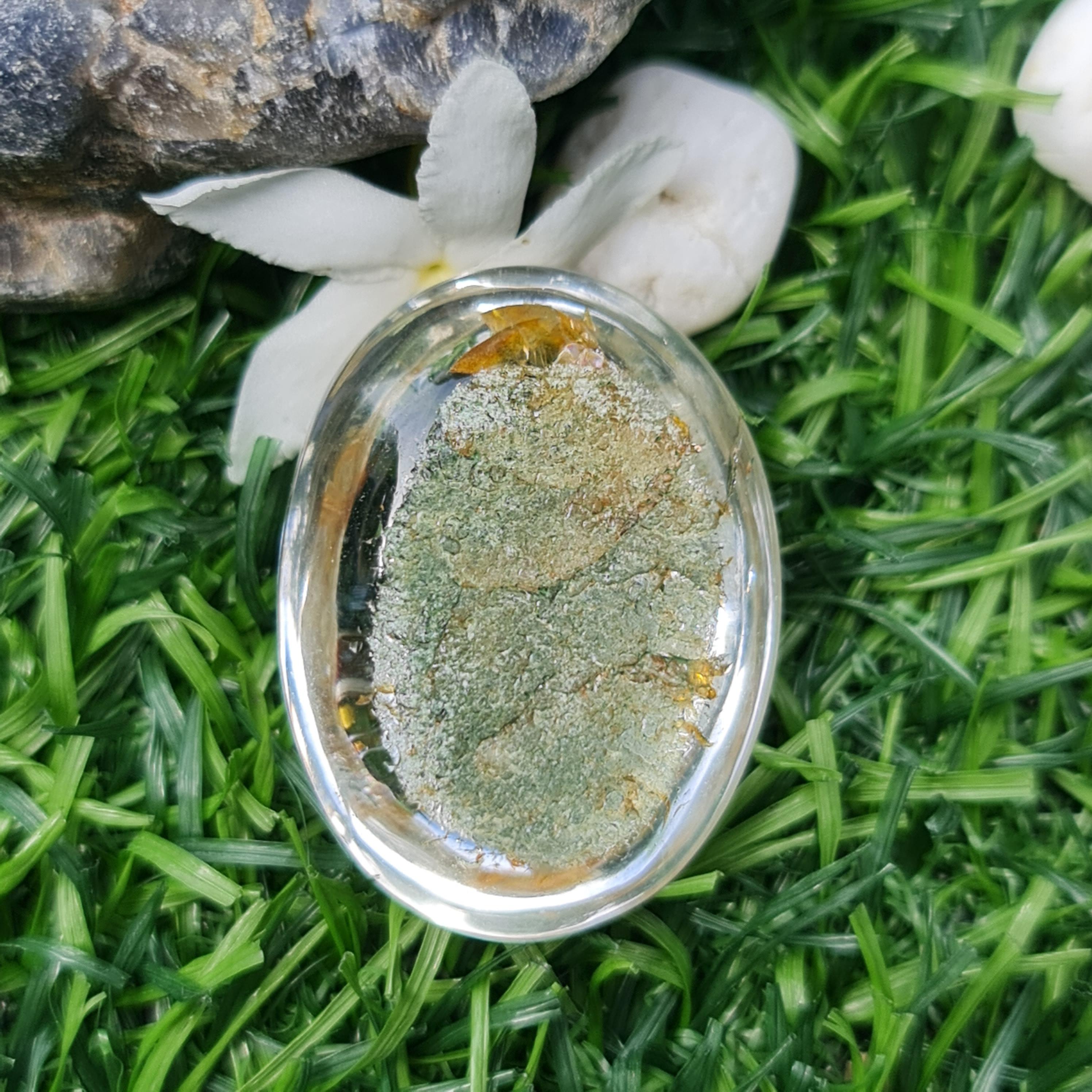 โป่งข่าม ควอตซ์ Rutilated Quartz 103.05 กะรัต Cts. พลอยแท้ อัญมณีมงคลประจําวันเกิด เครื่องประดับพลอย