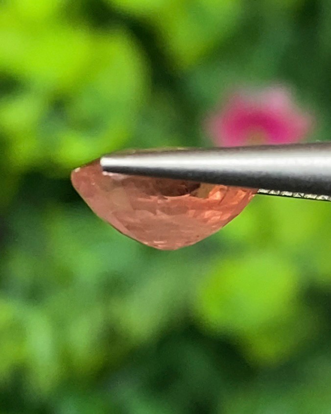 พลอย พัดพารัดชา Padparadscha Sapphire 2.45 กะรัต (Cts.) พร้อมใบเซอร์ พลอยแท้ อัญมณีมงคลประจําวันเกิด เครื่องประดับพลอย