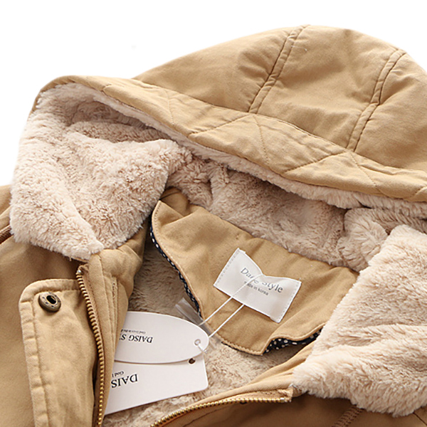 เสื้อโค้ทกันหนาววินเทจใส่ติดลบ มีฮู้ด ซับเฟอร์ขนนุ่มเต็มตัว (12203LM)