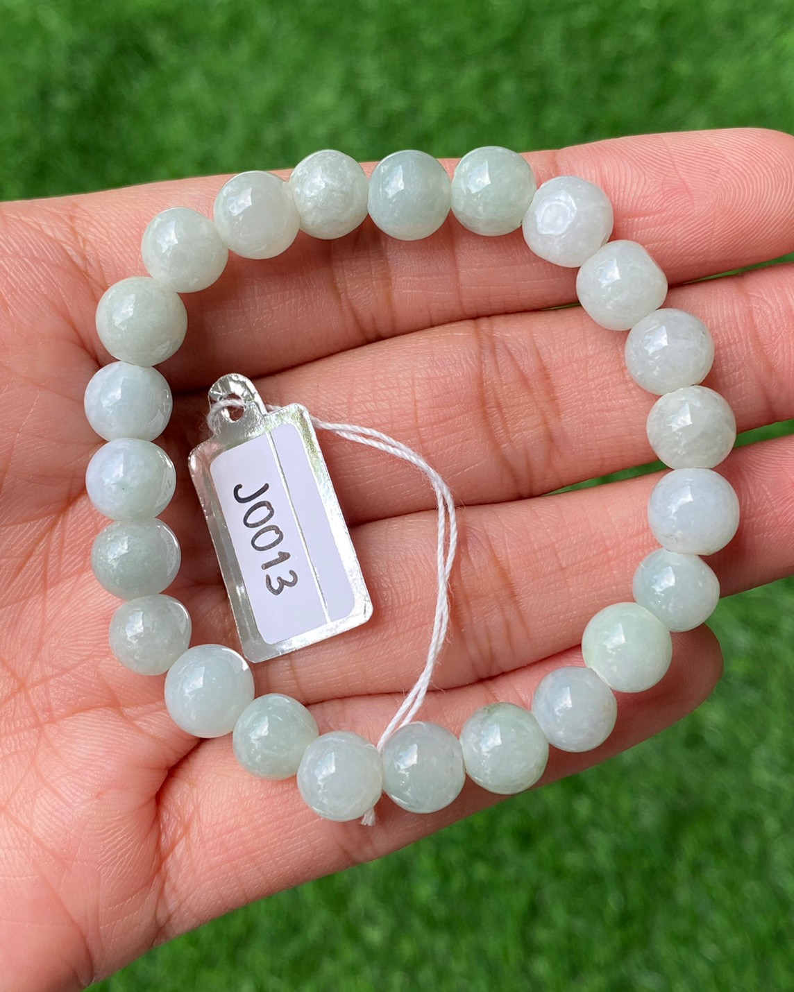 J0013 หยก พม่า แท้ Jade กำไล ประคำหยก (Jadeite Beads Bracelet) พม่า (Myanmar)