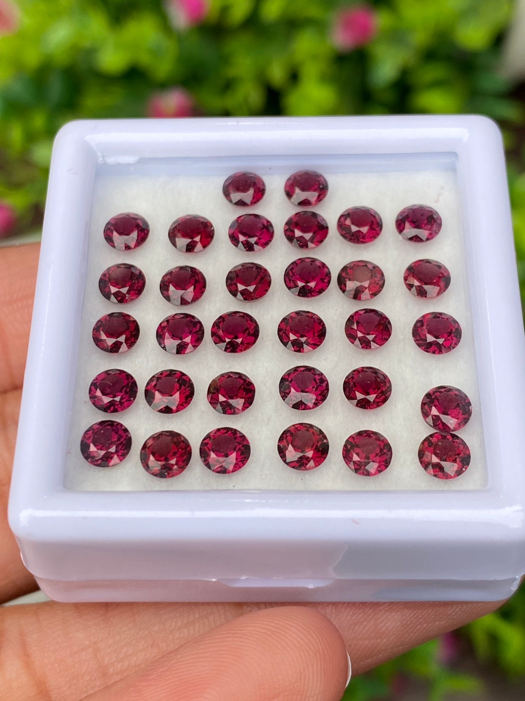 พลอย โรโดไลต์ กาเน็ท Rhodolite Garnet 32 เม็ด Pcs. 11.15 กะรัต Cts.พลอยแท้ อัญมณีมงคลประจําวันเกิด เครื่องประดับพลอย