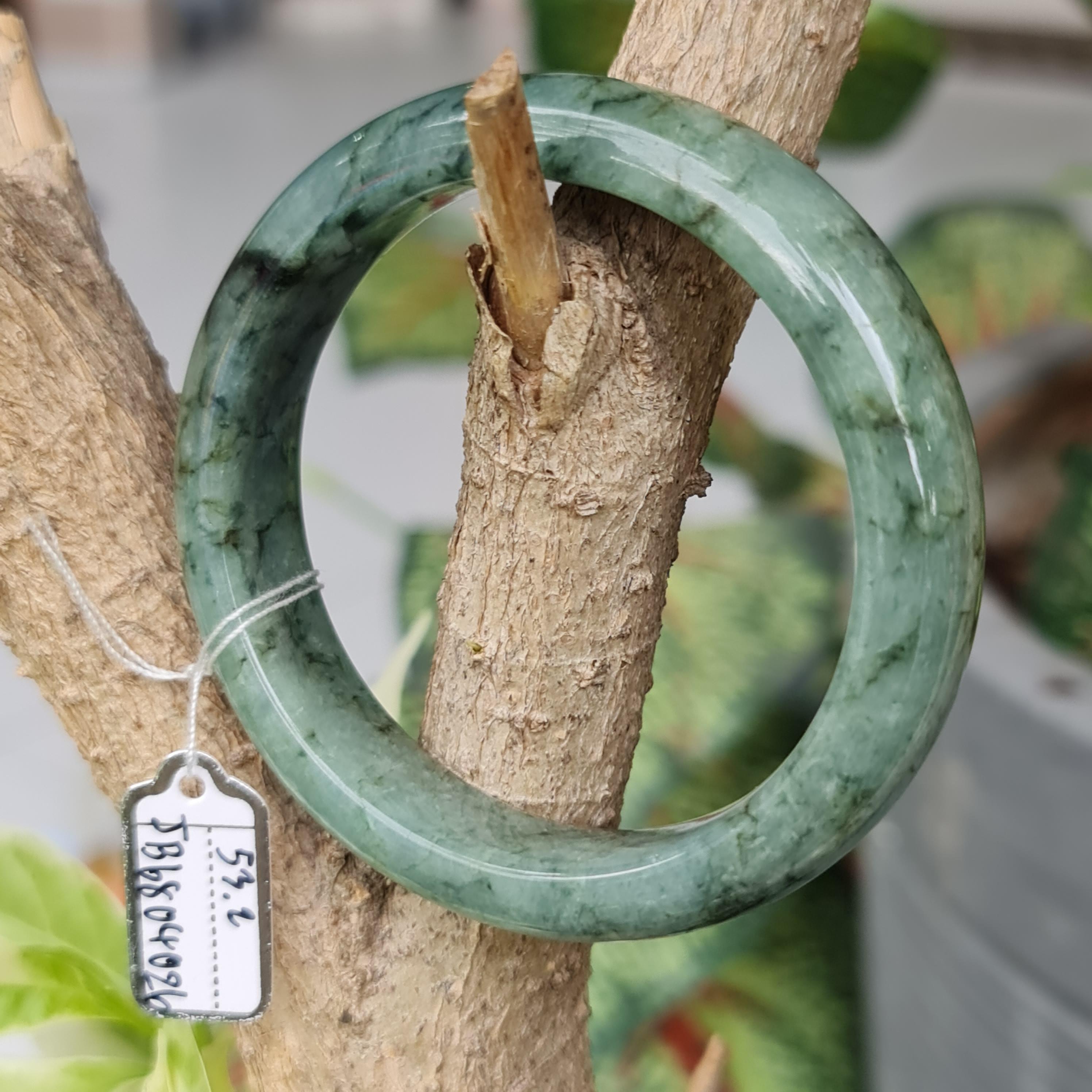 JB6804026 หยก พม่า แท้ Jade กำไลหยก 53.2 มม. (Jadeite bracelet) พม่า (Myanmar)