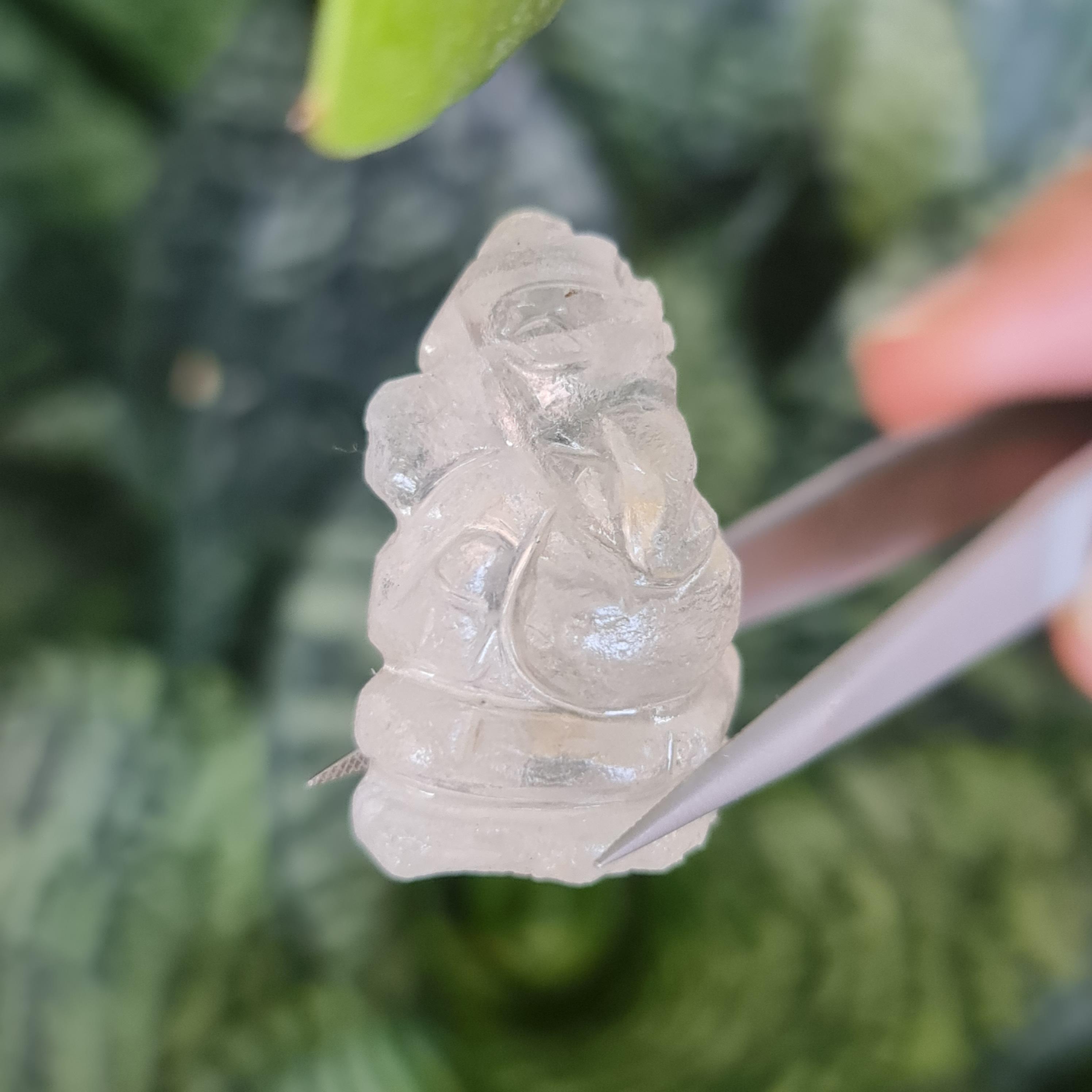 พลอย ไวท์ ควอตซ์ แกะสลัก พระพิฆเนศ White Quartz Ganesha (สินค้าเป็นแบบสุ่มมีจำนวนมาก)