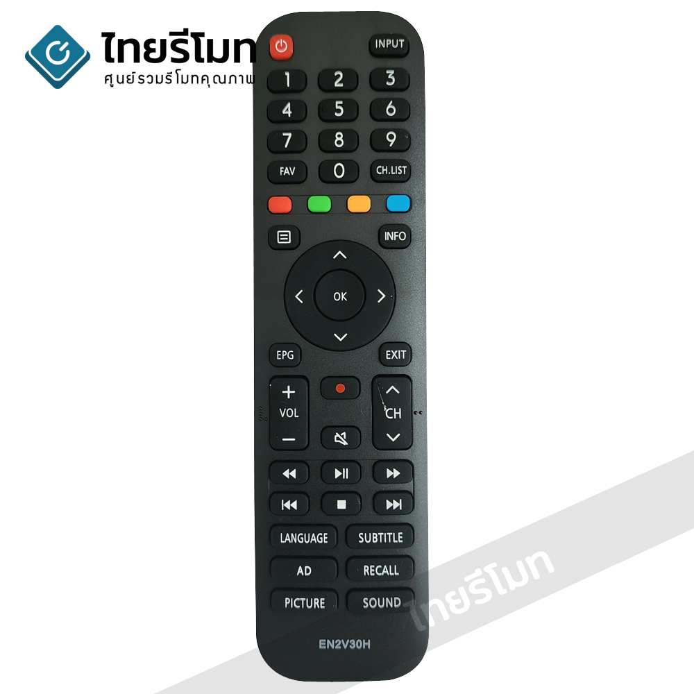 รีโมททีวี Hisense รุ่น EN2V30H ปุ่มตรง รูปทรงแบบนี้ จะใช้แทนตัวเดิมได้เลยครับ