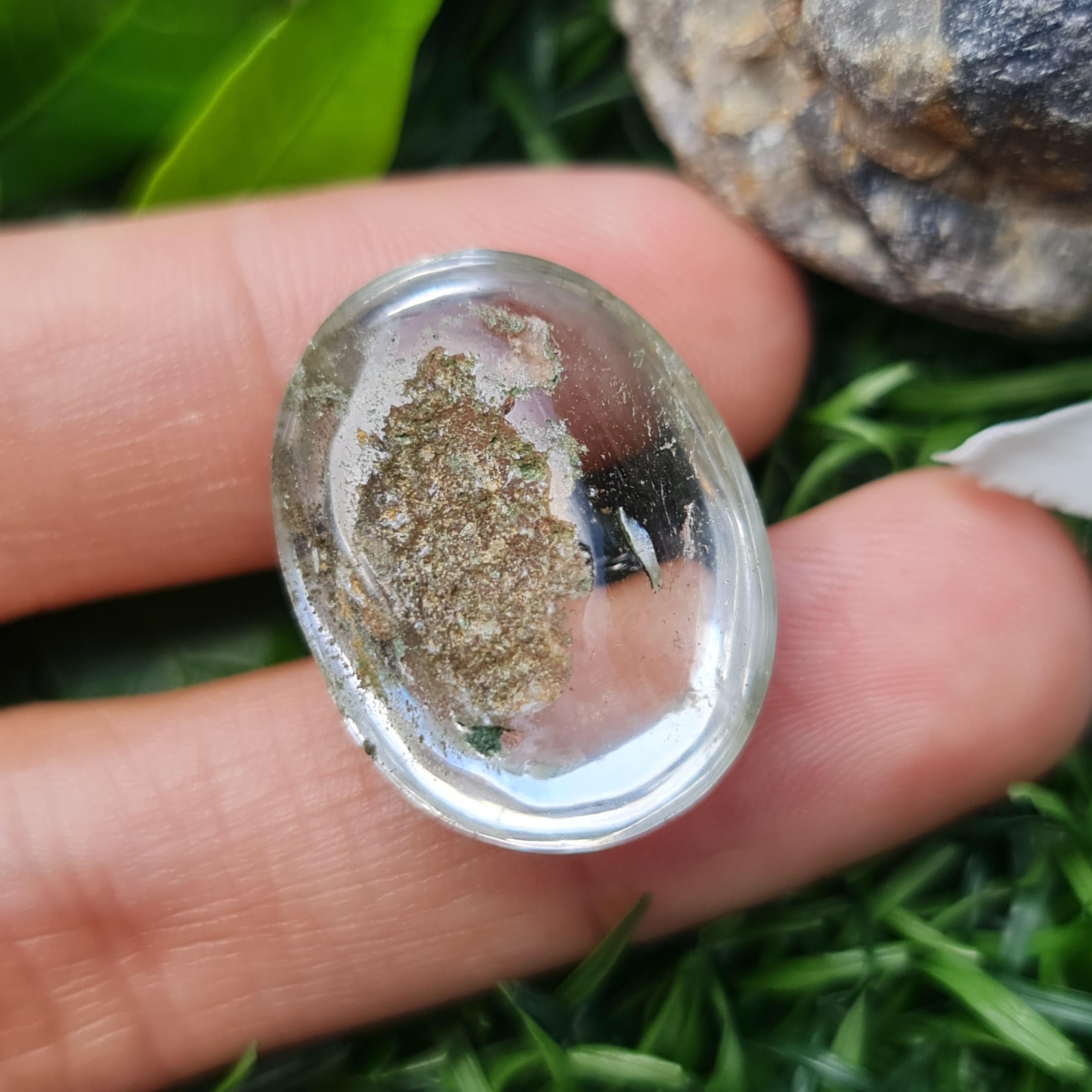 โป่งข่าม ควอตซ์ Rutilated Quartz 35.03 กะรัต Cts. พลอยแท้ อัญมณีมงคลประจําวันเกิด เครื่องประดับพลอย