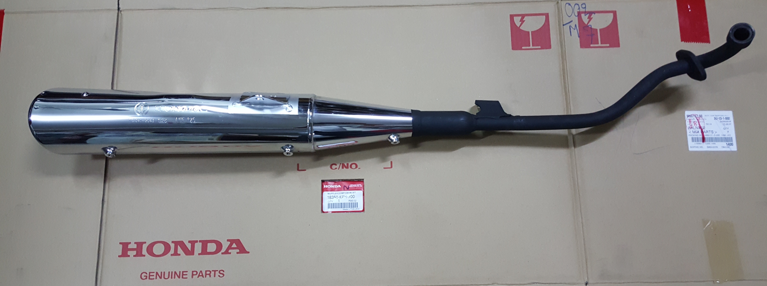 ท่อไอเสีย เวฟ125T(ไฟเลี้ยวบังลม)ชุบ