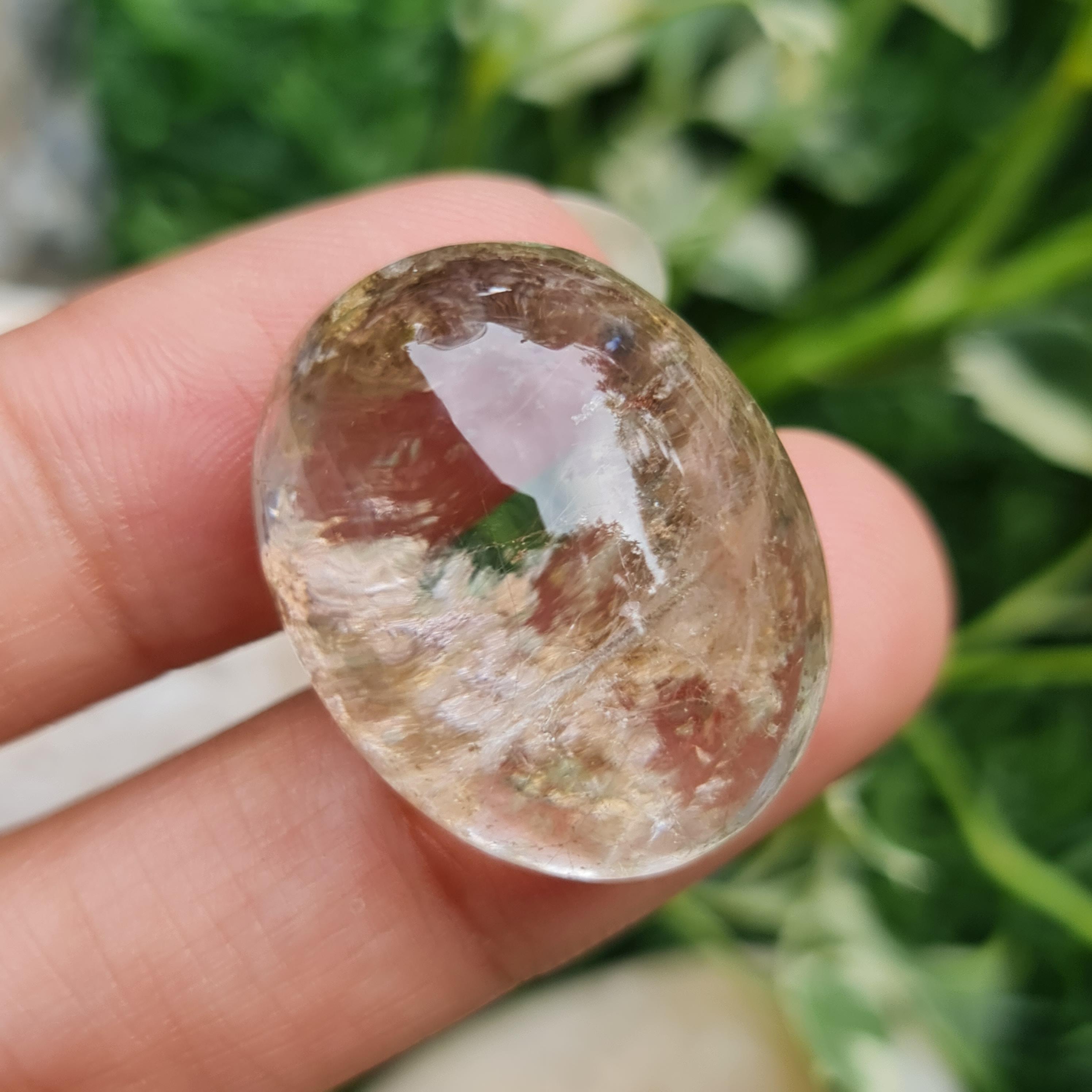 โป่งข่าม ควอตซ์ Rutilated Quartz 52.45 กะรัต Cts. พลอยแท้ อัญมณีมงคลประจําวันเกิด เครื่องประดับพลอย