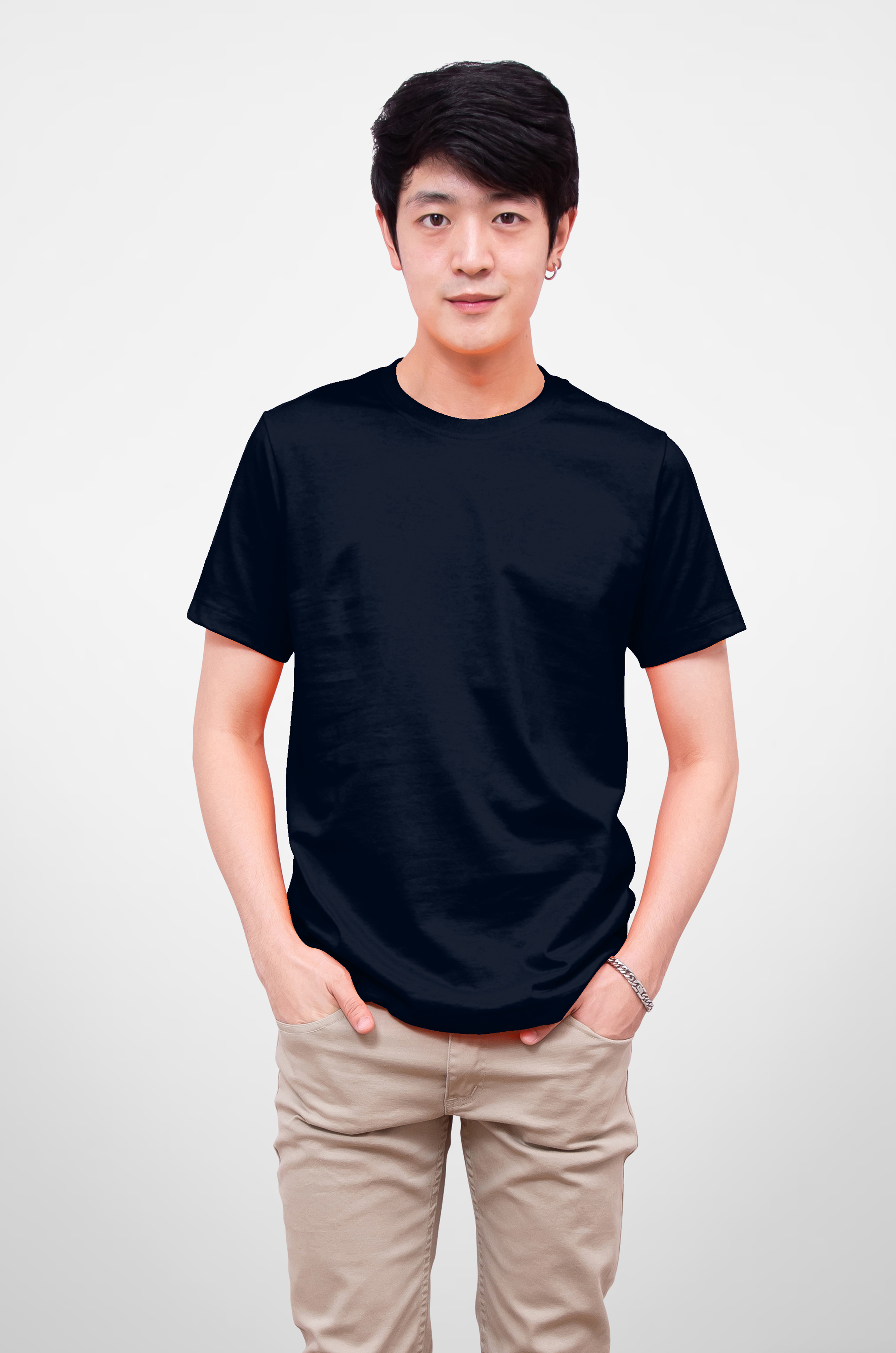 Noproblem Noproblem ยอดขาย No.1 รับประกัน ไม่ย้วย ไม่ยืด ผ้านุ่ม เสื้อยืด สีพื้น เสื้อยืดคอกลม สีกรมเข้ม