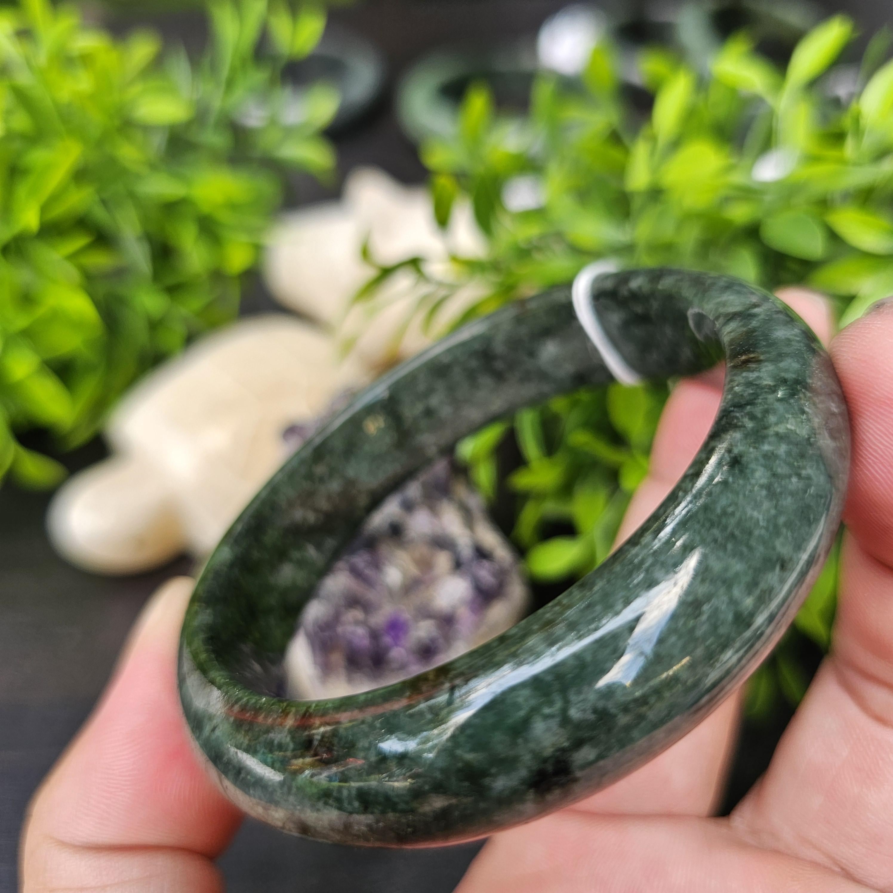 JB6804088 หยก พม่า แท้ Jade กำไลหยก 61.8 มม. (Jadeite bracelet) พม่า (Myanmar)