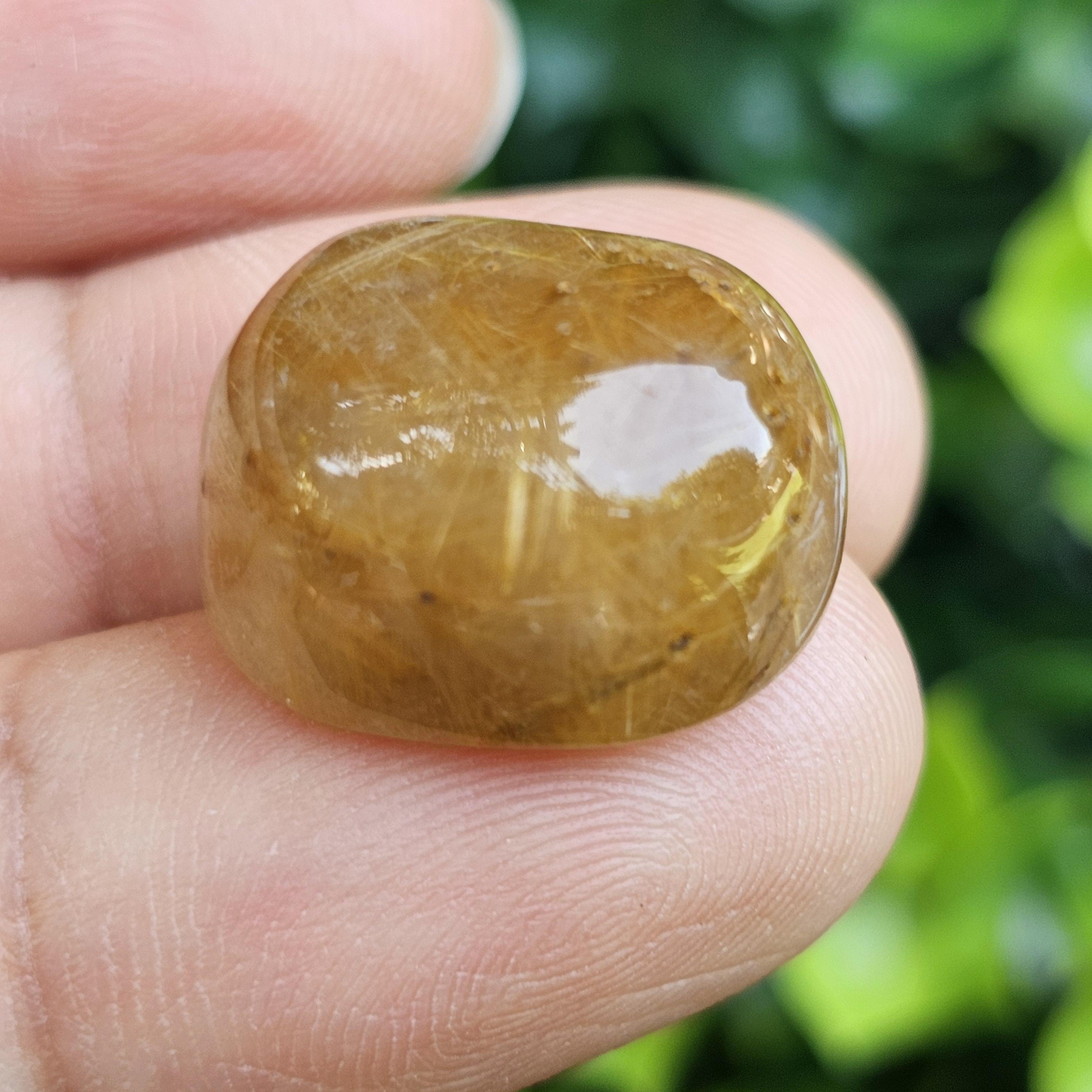 ไหมทอง ควอตซ์ Golden Rutilated Quartz 21.24 กะรัต Cts.พลอยแท้ อัญมณีมงคลประจําวันเกิด เครื่องประดับพลอย