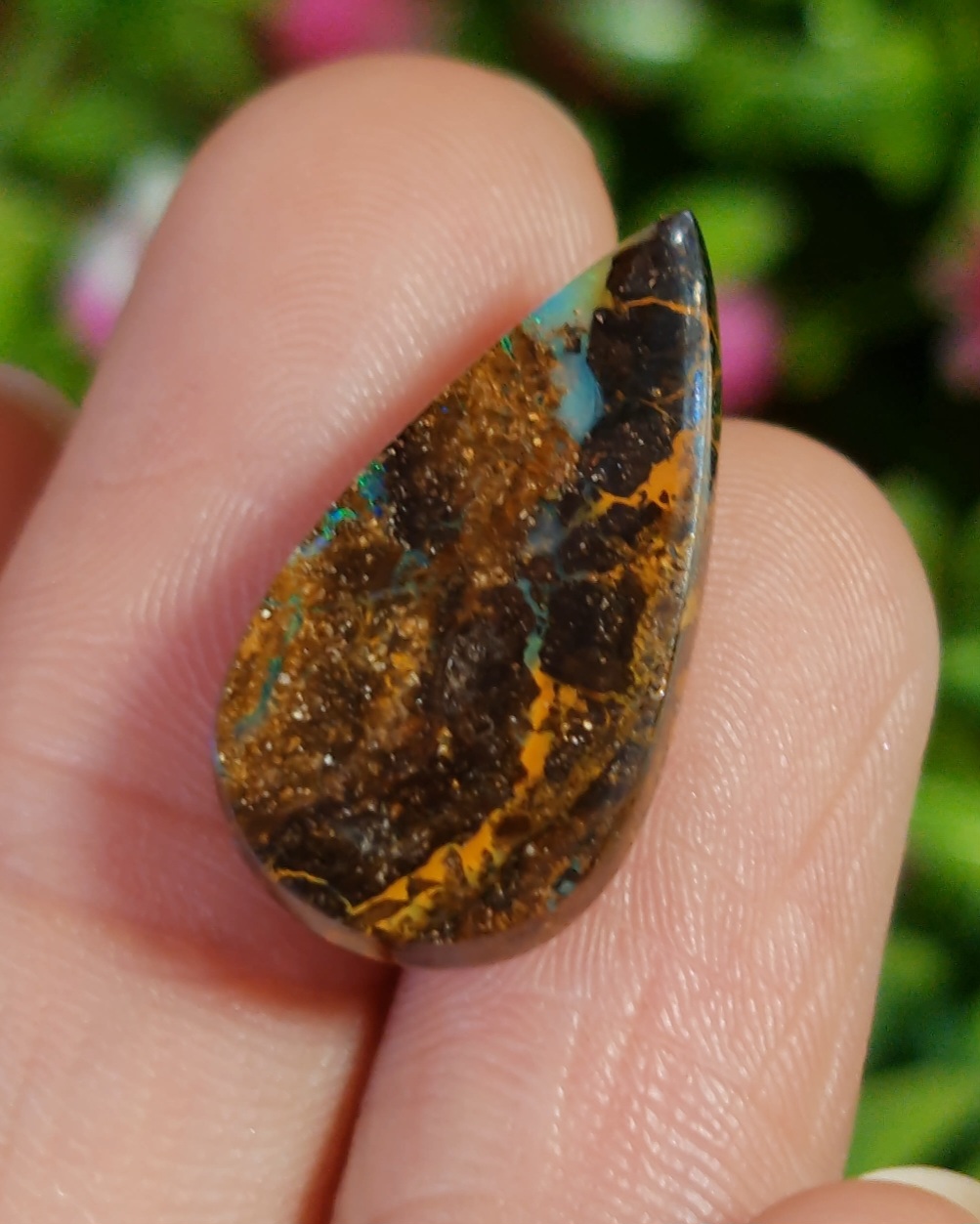 พลอย โบลเดอร์ โอปอล ออสเตรเลีย Australian Boulder Opal 14.60 กะรัต (Cts.) พลอยแท้ อัญมณีมงคลประจําวันเกิด เครื่องประดับพลอย