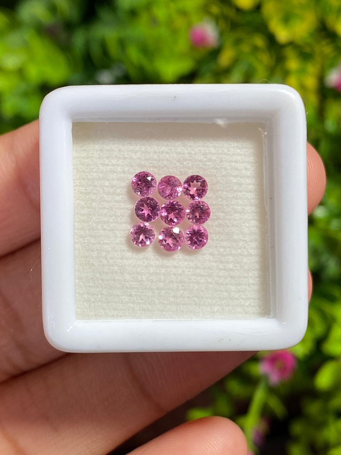 พลอย ทัวร์มาลีน Tourmaline 1.00 กะรัต (Cts.) 9 เม็ด พลอยแท้ อัญมณีมงคลประจําวันเกิด เครื่องประดับพลอย