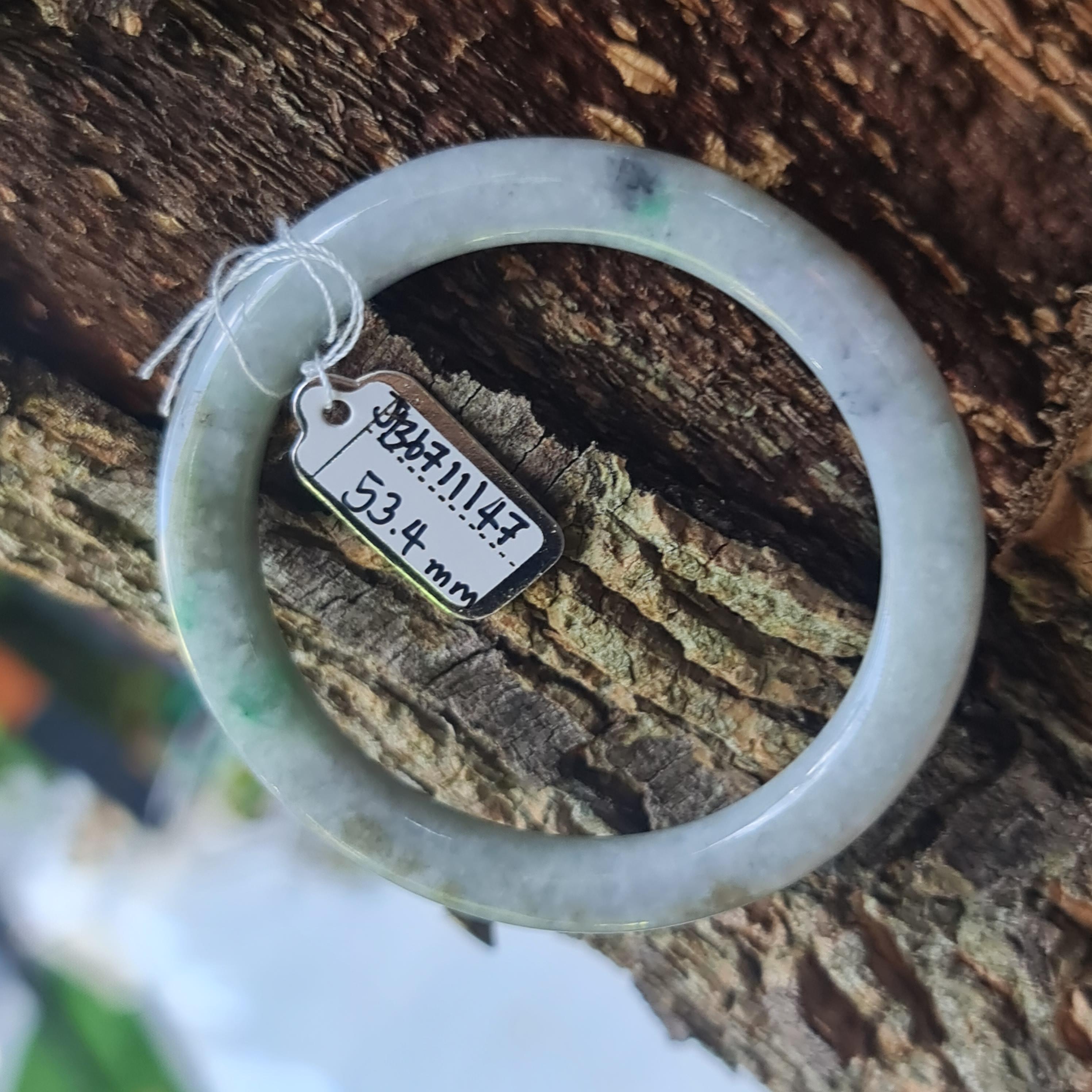 JB6711147 หยก พม่า แท้ Jade กำไลหยก 53.4 มม. (Jadeite bracelet) พม่า (Myanmar)