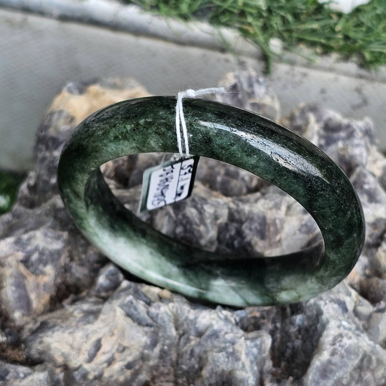 JB6804075 หยก พม่า แท้ Jade กำไลหยก 57.1 มม. (Jadeite bracelet) พม่า (Myanmar)