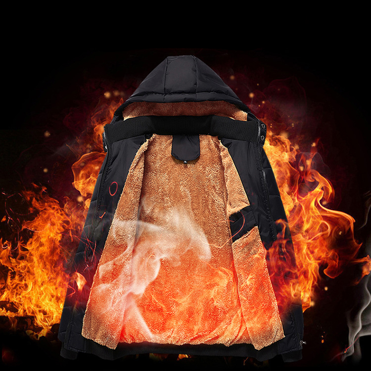 เสื้อโค้ทผู้ชาย รุ่นหนาบุซับขนแต่งฮู้ดถอดได้ (10119MM)