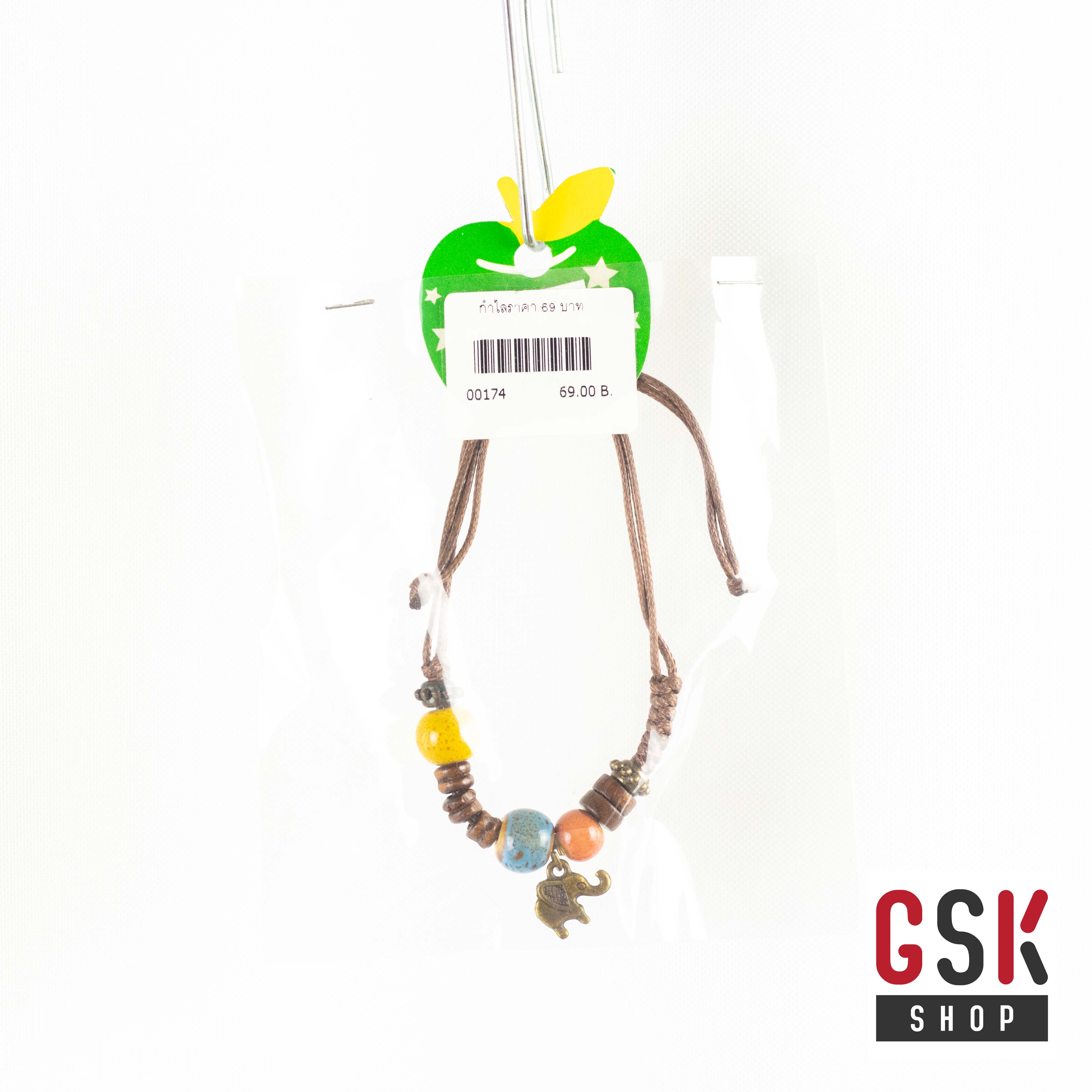 ข้อมือเชือก จี้ช้าง.2 เก๋ ๆ แบบ Unisex