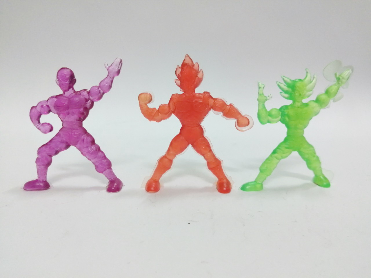 ตุ๊กตุ่นยาง ดราก้อนบอล เทนชินฮัน(ม่วง) โกคู(เขียว) โกคูซุปเปอร์ไซยา(ส้ม)