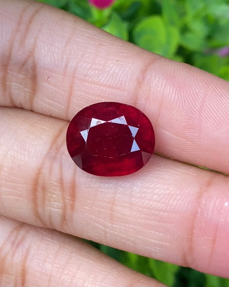 พลอย ทับทิม (Ruby Sapphire) 12.06 กะรัต (Cts.) พลอยแท้ อัญมณีมงคลประจําวันเกิด เครื่องประดับพลอย