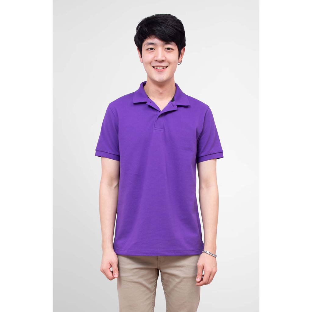 No Problem Noproblem ยอดขาย No.1 รับประกัน ไม่ย้วย ไม่ยืด ผ้านุ่ม เสื้อโปโล ชาย สีม่วงอาเมทิส