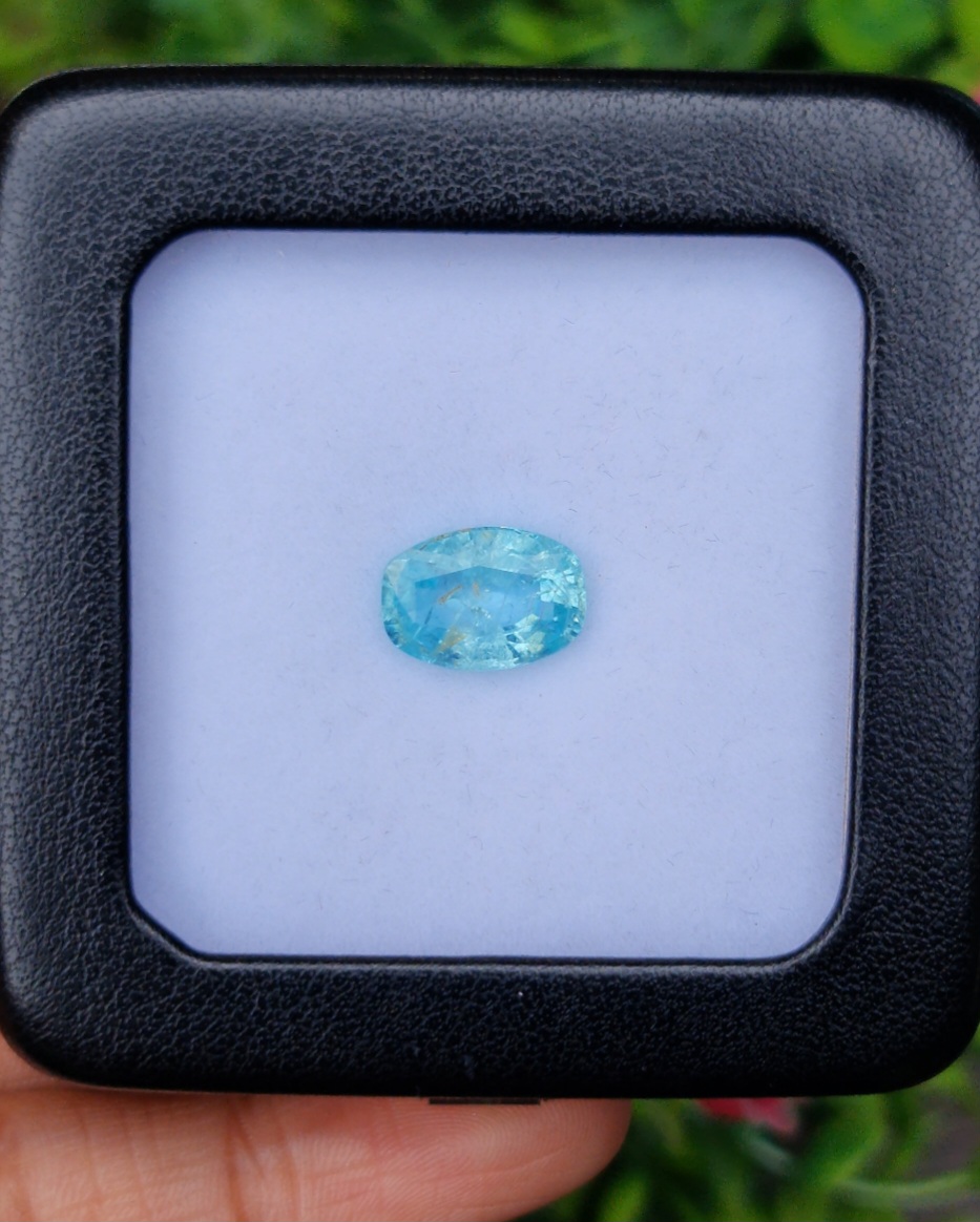 พลอย พาไรบ้า ทัวร์มาลีน Paraiba Tourmaline 3.35 กะรัต (Cts.) พร้อมใบเซอร์ พลอยแท้อัญมณีมงคล ประจําวันเกิด เครื่องประดับพลอย