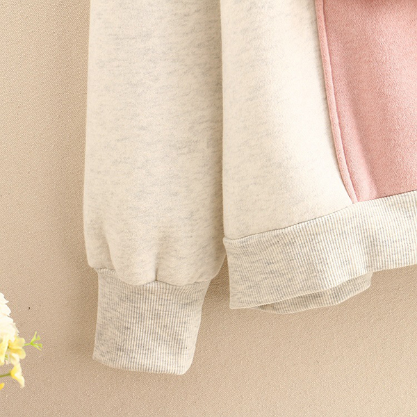 เสื้อสเวตเตอร์กันหนาว เสื้อฮู้ดแต่งหูแมวมีกระเป๋าใหญ่น่ารัก (12338LM)