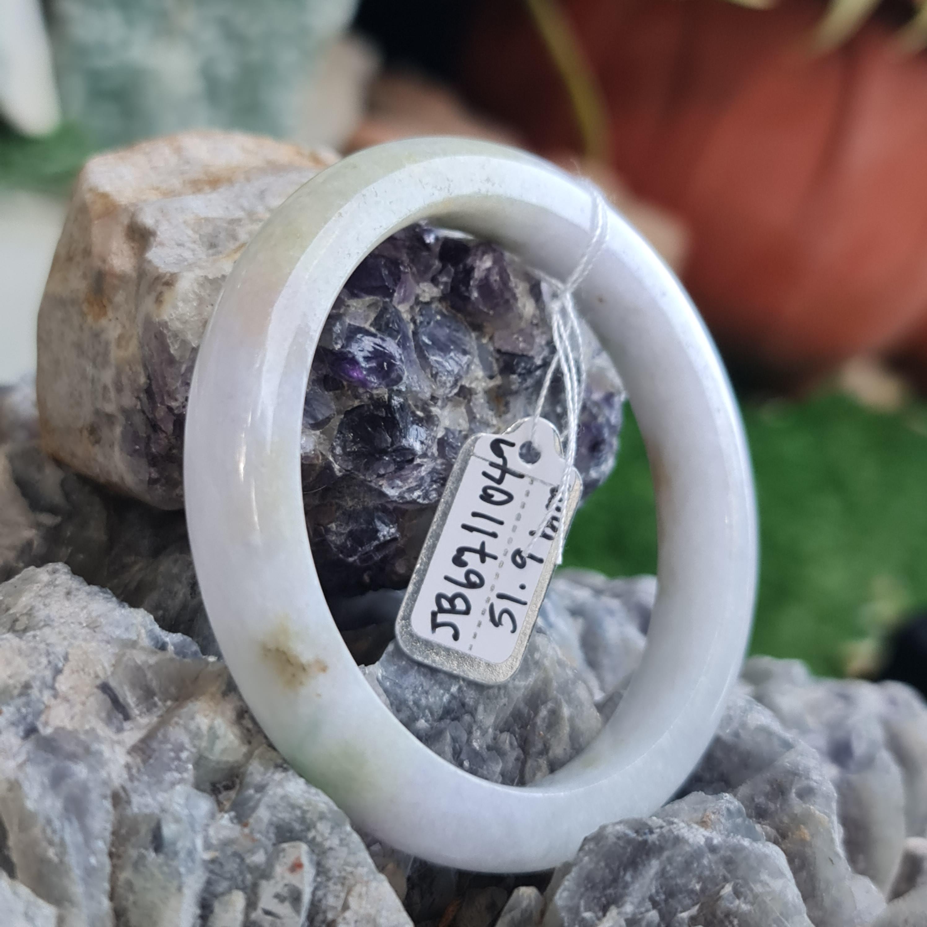 JB6711049 หยก พม่า แท้ Jade กำไลหยก 51.9 มม. (Jadeite bracelet) พม่า (Myanmar)