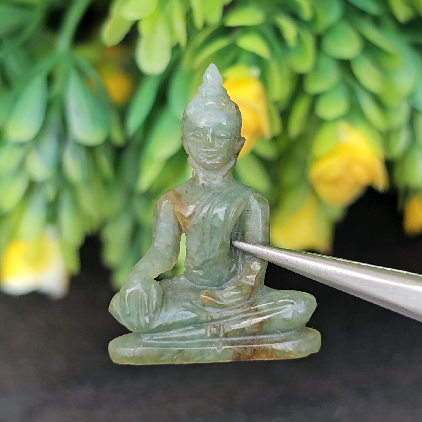 หยก แกะสลัก รูป พระ (Burmese jadeite) 17.77 กะรัต (cts.) หยก พม่า แท้