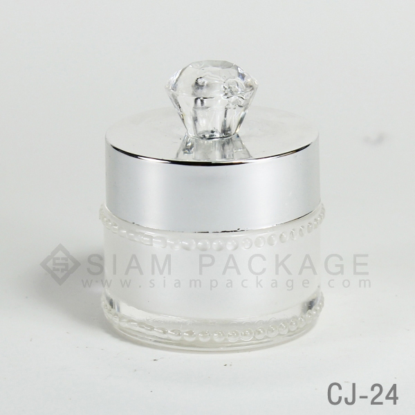 กระปุก อะคริลิค ฝาจุกเพชร รหัส CJ-24