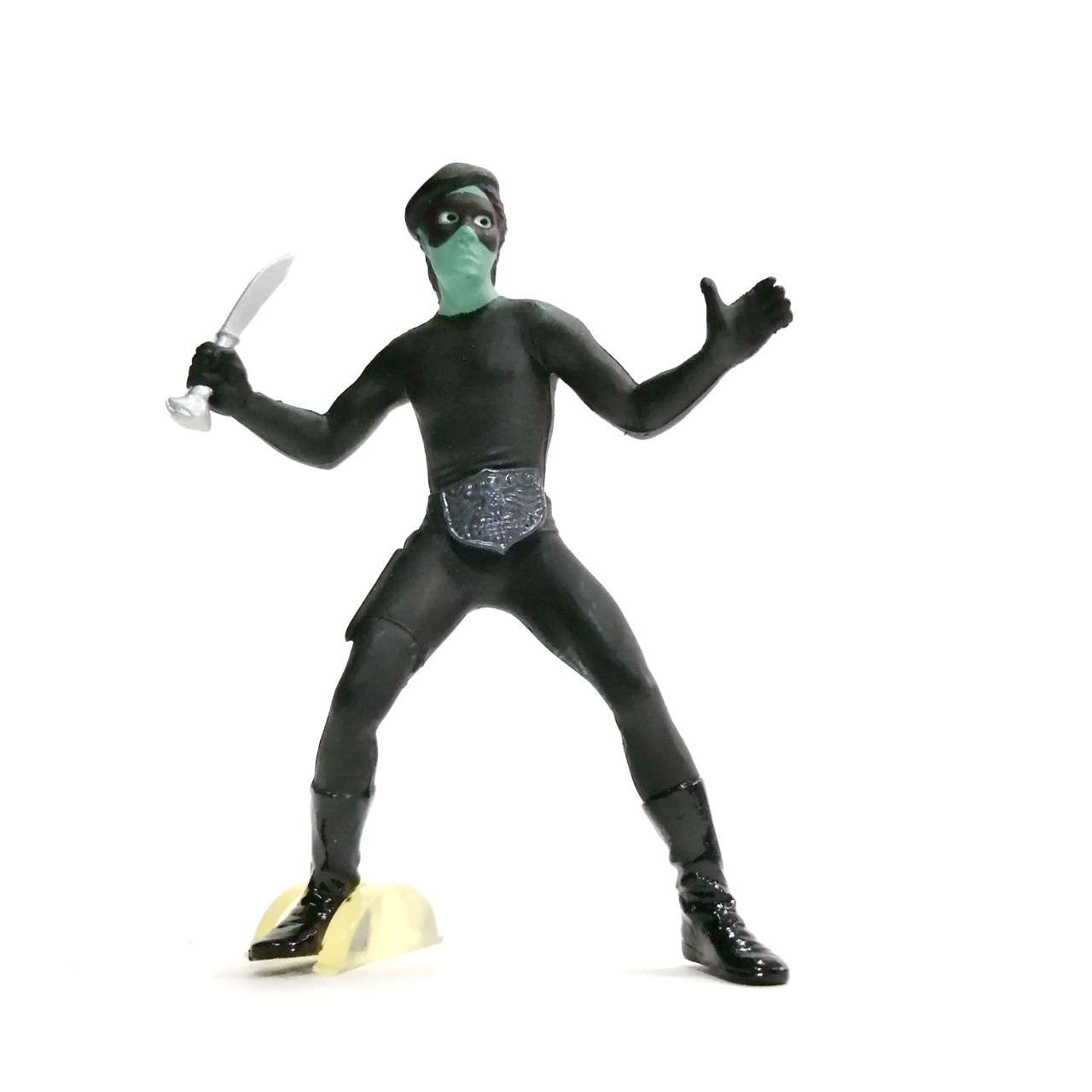 กาชาปอง กีกี้ลูกสมุนจากองค์การช้อคเกอร์จาก ไรเดอร์1 รุ่นหน้าเขียว หมวกเบเร่ต์ขนาดตามภาพ มีฐานน้ำแข็ง สภาพดี