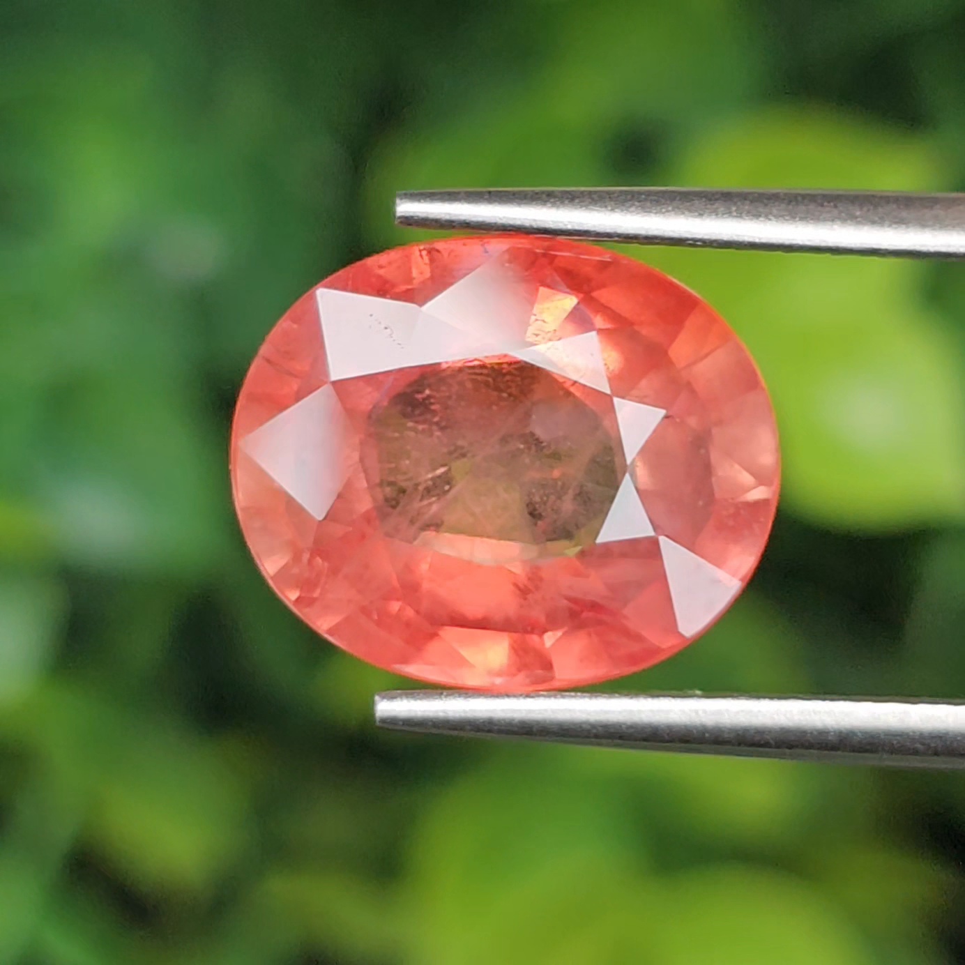 พลอย ออเรนจ์ แซฟไฟร์ Orange Sapphire 6.29 กะรัต (Cts.) พลอยแท้ อัญมณีมงคลประจําวันเกิด เครื่องประดับพลอย