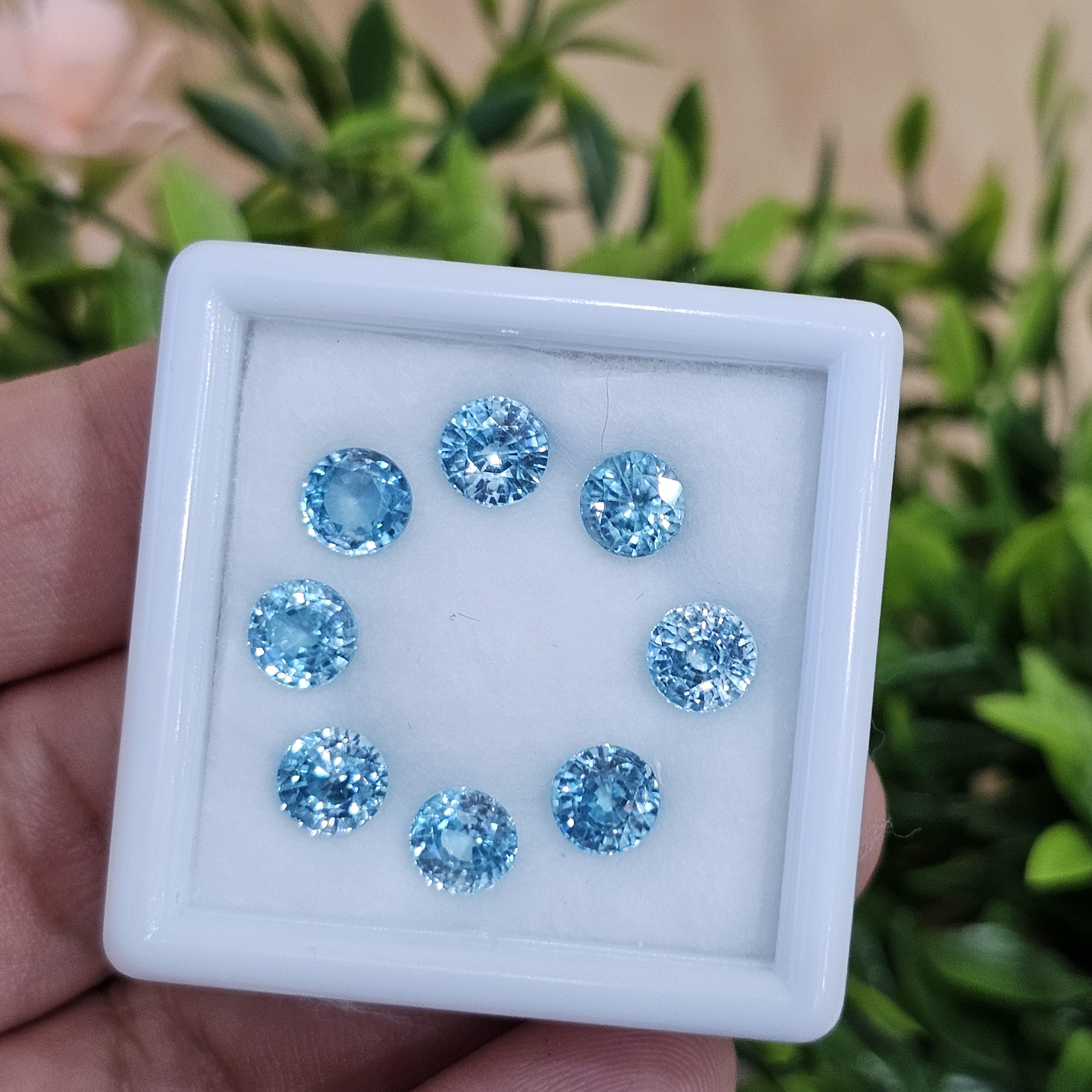 พลอย เพทาย Natural Zircon 11.50 กะรัต (Cts.) 8 เม็ด (2Pcs.) พลอยแท้อัญมณีมงคล ประจําวันเกิด เครื่องประดับพลอย