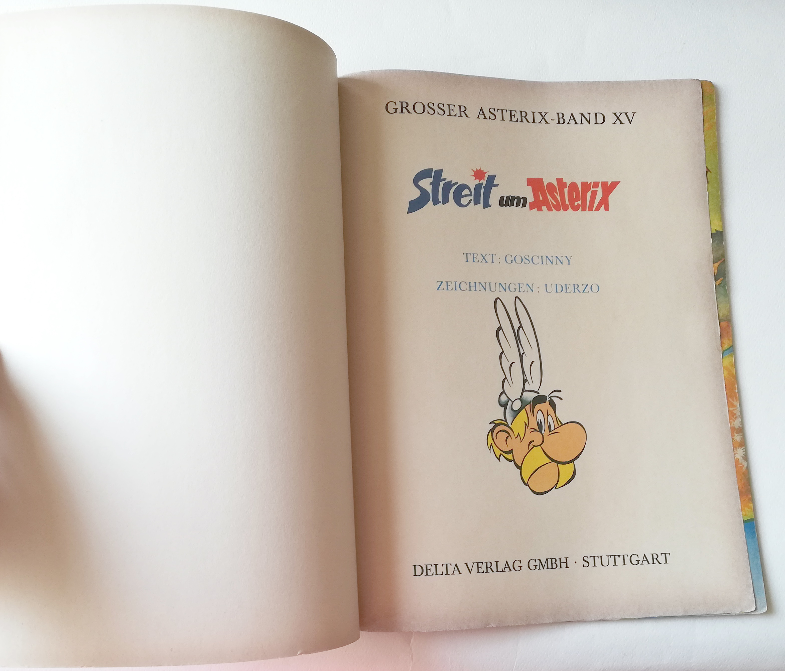 หนังสือการ์ตูนภาษาเยอรมัน Dargaud prasentiert: GROSSER ASTERIX-BAND XV Asterix DM 7,20 S 52, - Streitum ZEICHNUNGEN: UDERZO TE FA Jelta DELTA VERLAG GMBH STUTTGART EHAPA VERLAG GMBH STUTTGART WERTREE