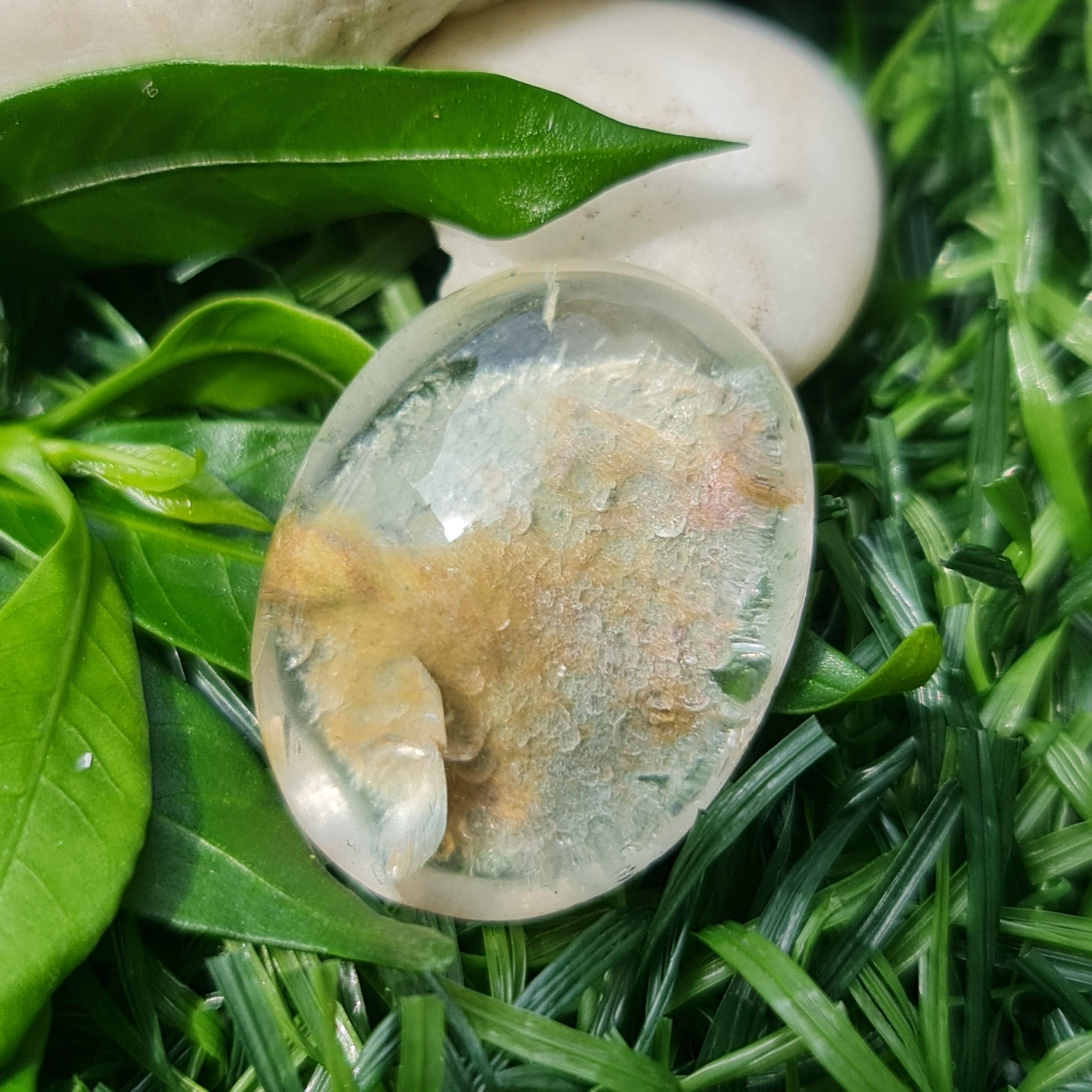 โป่งข่าม ควอตซ์ Rutilated Quartz 23.85 กะรัต Cts. พลอยแท้ อัญมณีมงคลประจําวันเกิด เครื่องประดับพลอย