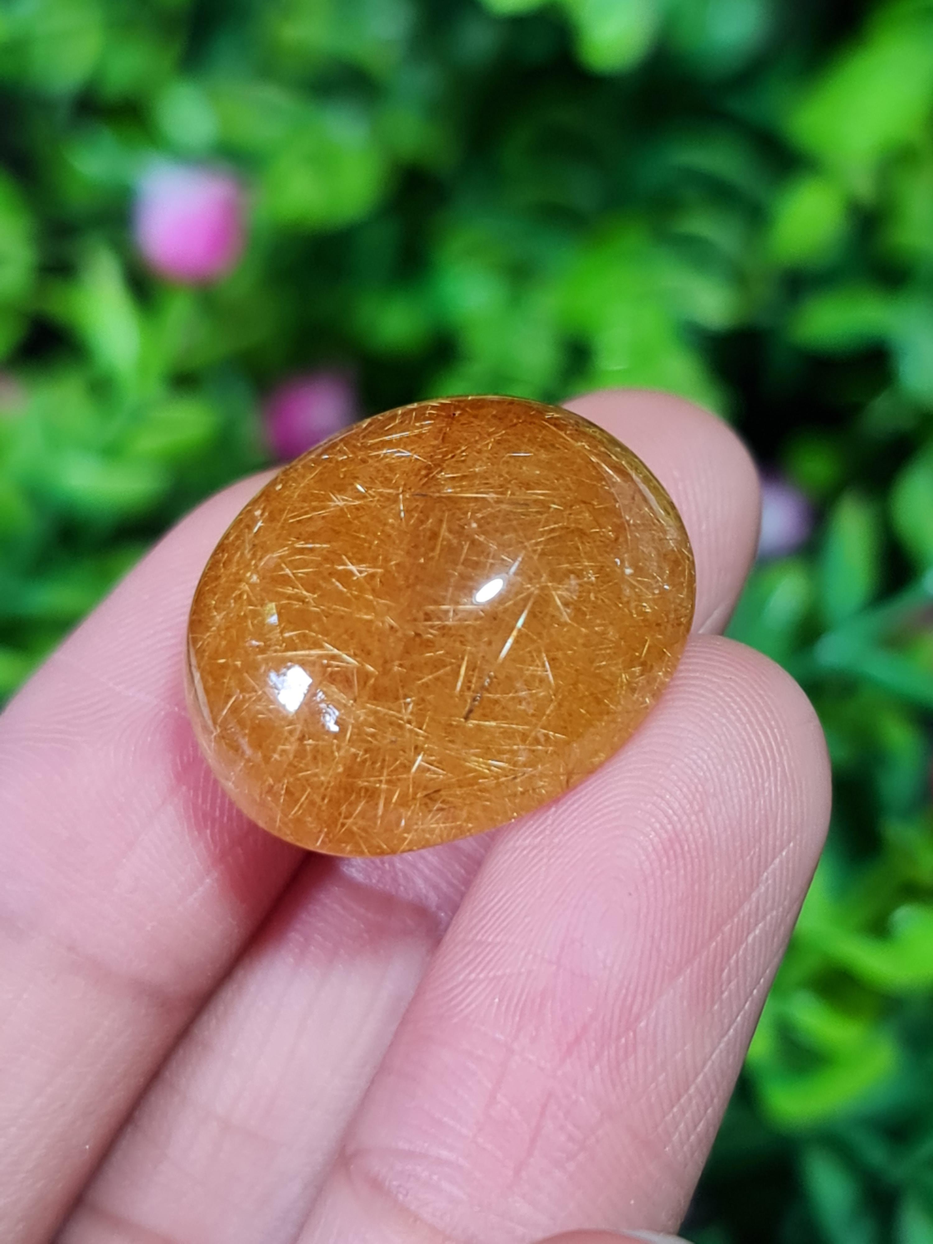ไหมทอง ควอตซ์ Golden Rutilated Quartz 36.82 กะรัต Cts.พลอยแท้ อัญมณีมงคลประจําวันเกิด เครื่องประดับพลอย