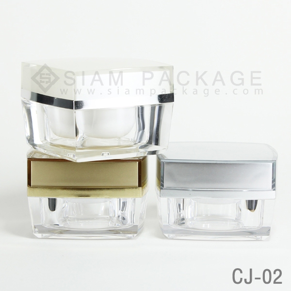 กระปุก อะคริลิค ชาแนลพรีเมี่ยม ถ้วยขาว รหัส CJ-02