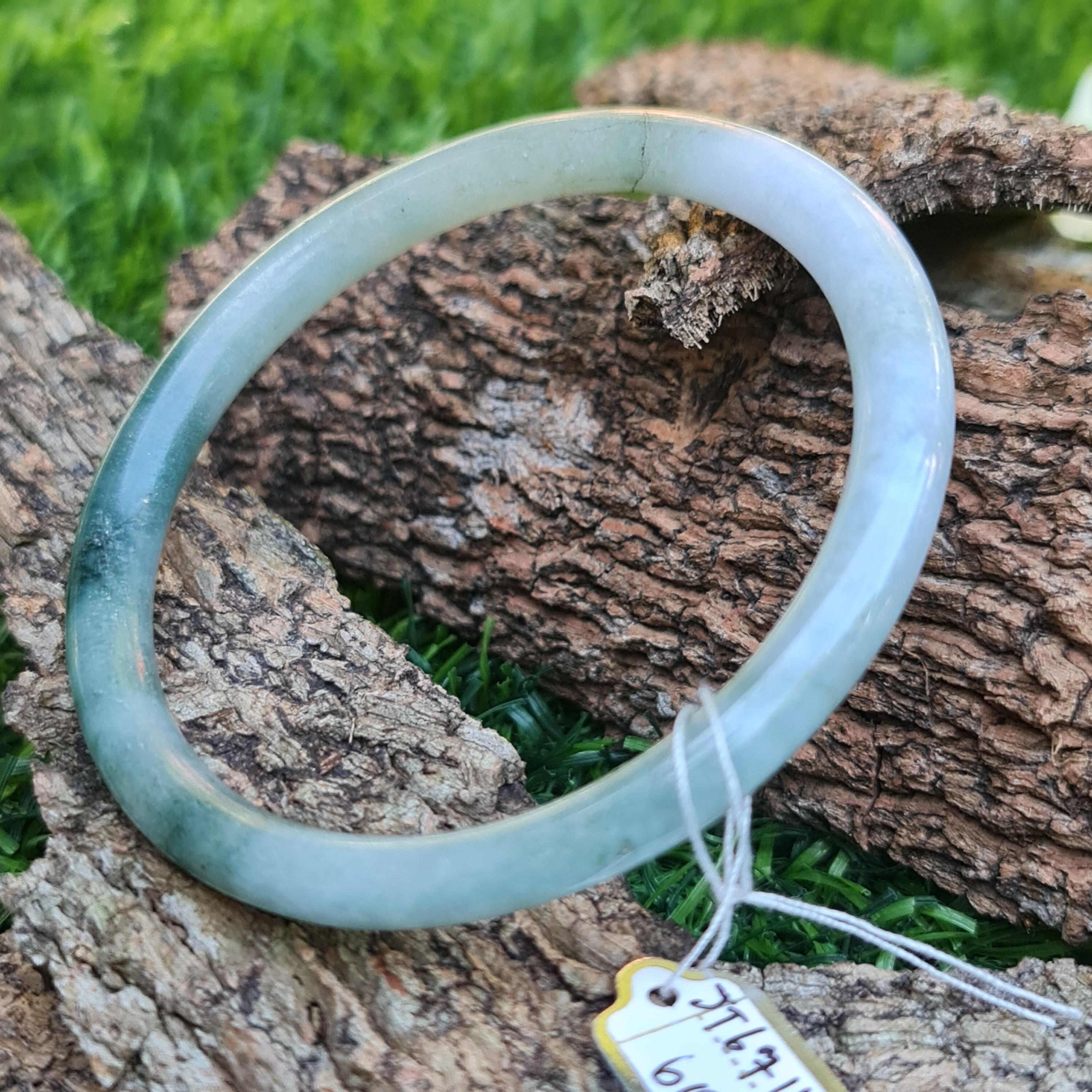 JT6711208 หยก พม่า แท้ Jade กำไลหยก 60.6 มม. (Jadeite bracelet) พม่า (Myanmar)