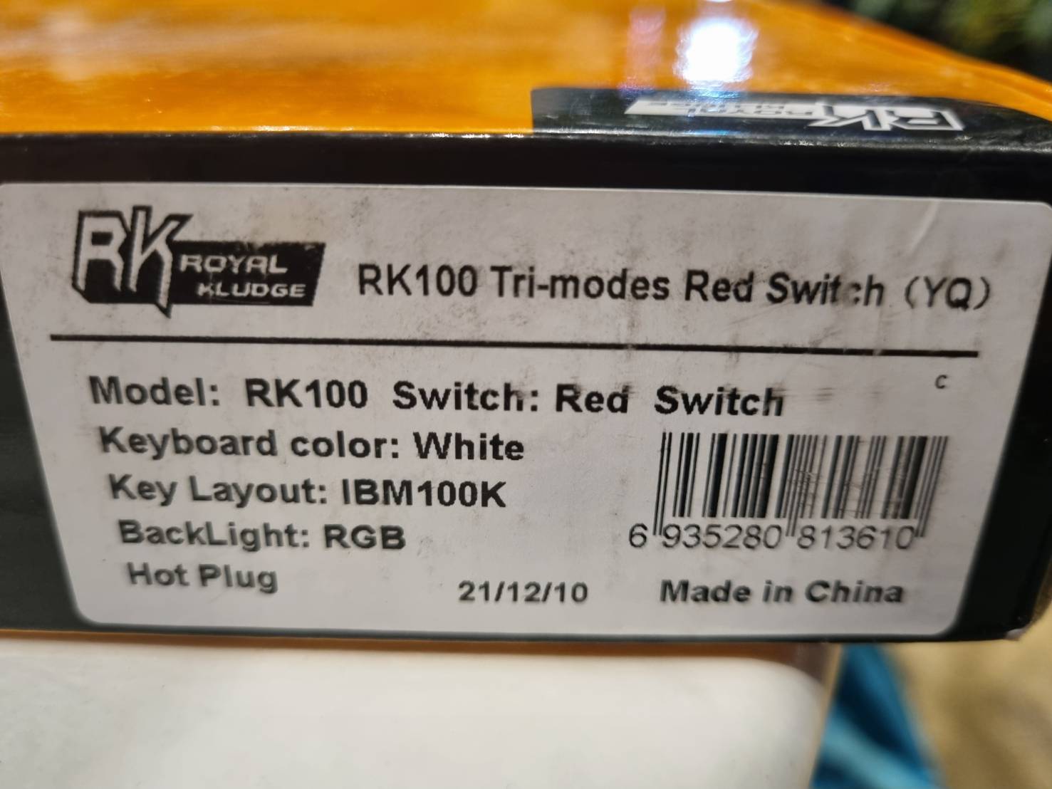 WIRELESS KEYBOARD (คีย์บอร์ดไร้สาย) ROYAL KLUDGE RK100 (WHITE) (RK BLUE SWITCH - RGB LED - EN/TH)