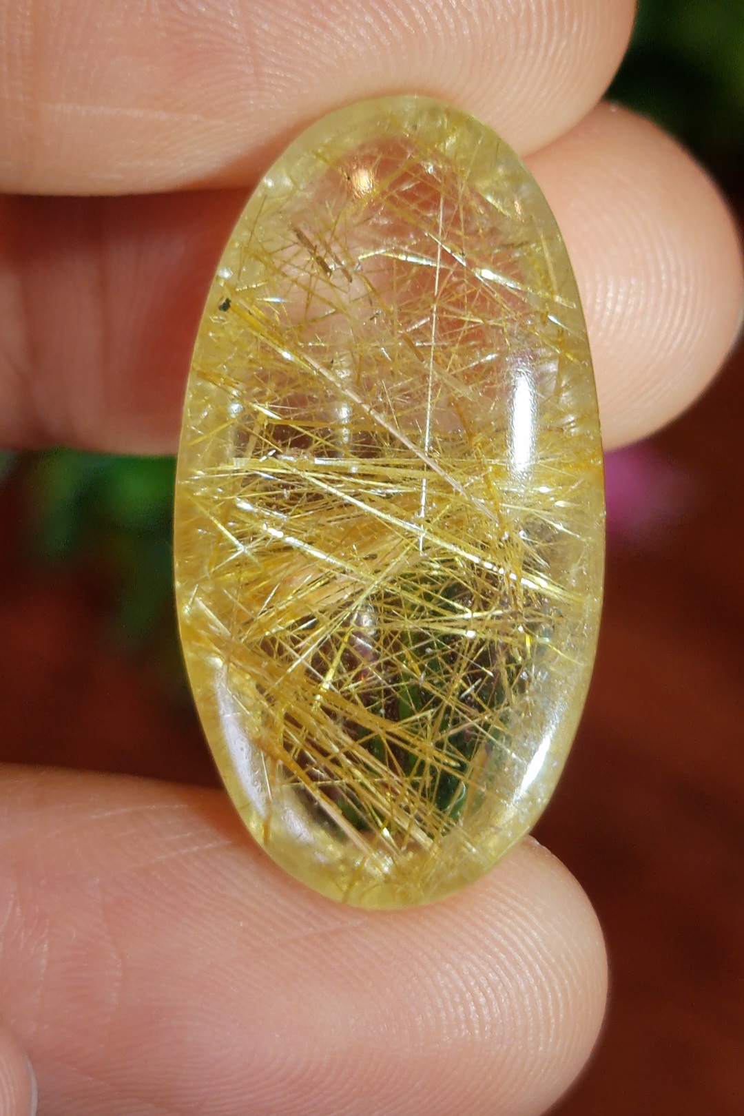 ไหมทอง ควอตซ์ Golden Rutilated Quartz 26.08 กะรัต Cts.พลอยแท้ อัญมณีมงคลประจําวันเกิด เครื่องประดับพลอย