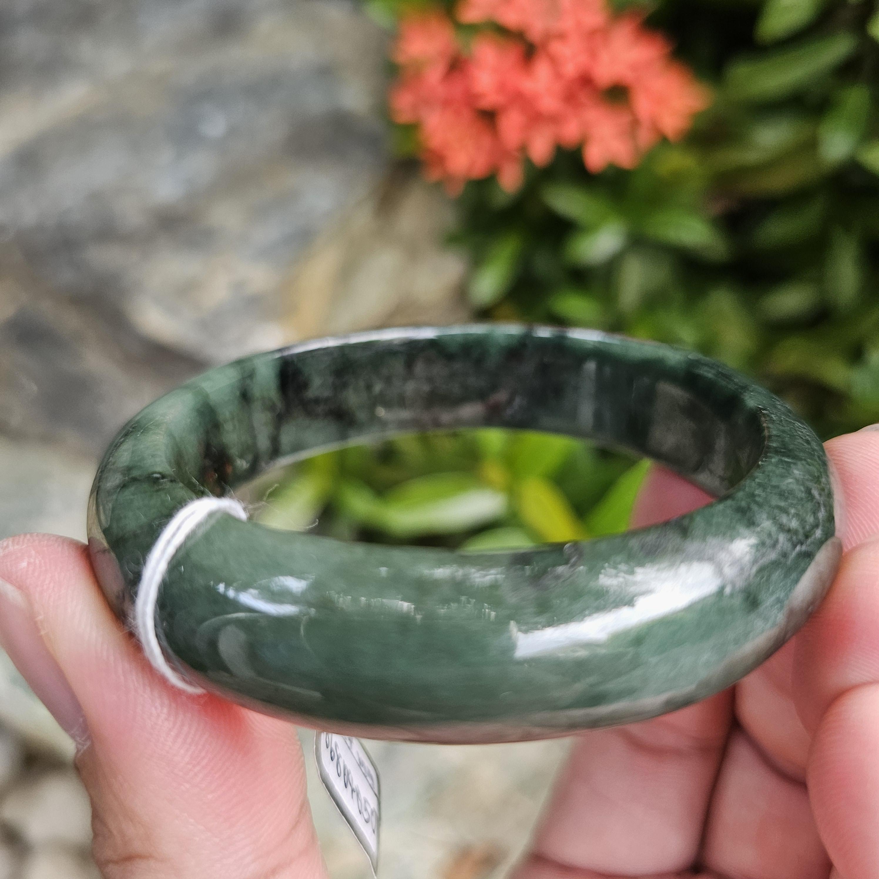 JB6804050 หยก พม่า แท้ Jade กำไลหยก 56.7 มม. (Jadeite bracelet) พม่า (Myanmar)