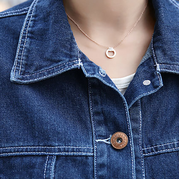 เสื้อแจ็คเก็ตยีนส์ตัวสั้น หลังปักลายสวย (11871X)