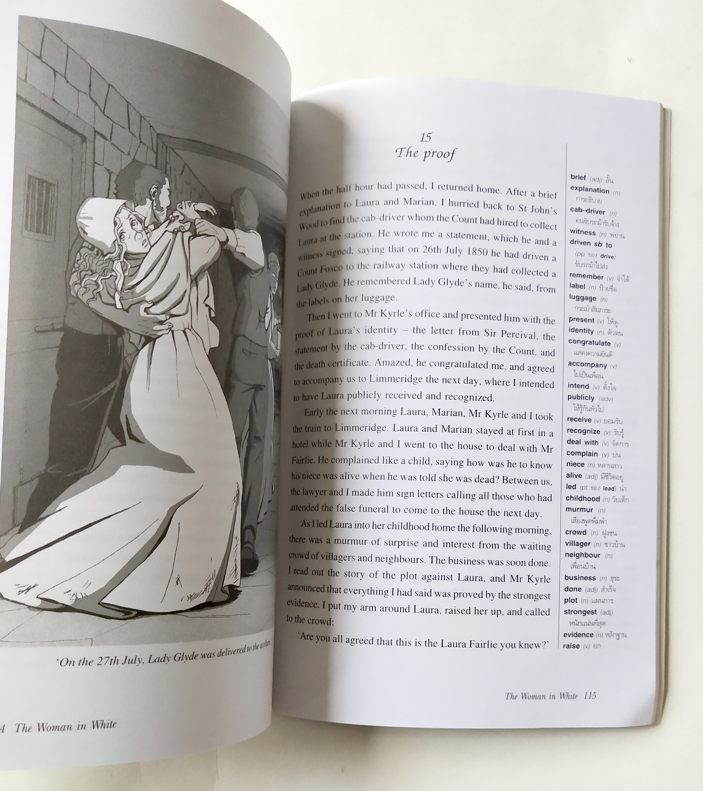 หนังสือเรียนเก่าอ่านนอกเวลา ,OXFORD BOOKWORMS LIBRARY ประเภท ระทึกขวัญและผจญภัย The Woman in White ปริศนาหญิงชุดขาว โดย Wilkie Collins เรียบเรียง โดย Richard G Lewis ภาพปก โดย วิรียนันท์ บุญหล้า ภาพประกอบโดย Kanako Damerum และ Yuzuru Takasaki