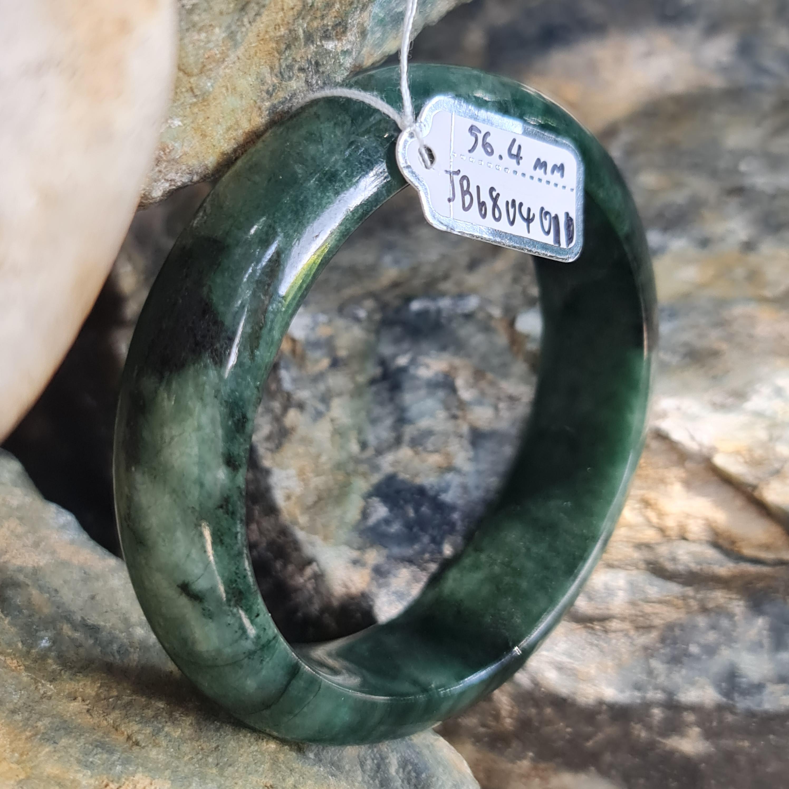 JB6804011 หยก พม่า แท้ Jade กำไลหยก 56.4 มม. (Jadeite bracelet) พม่า (Myanmar)
