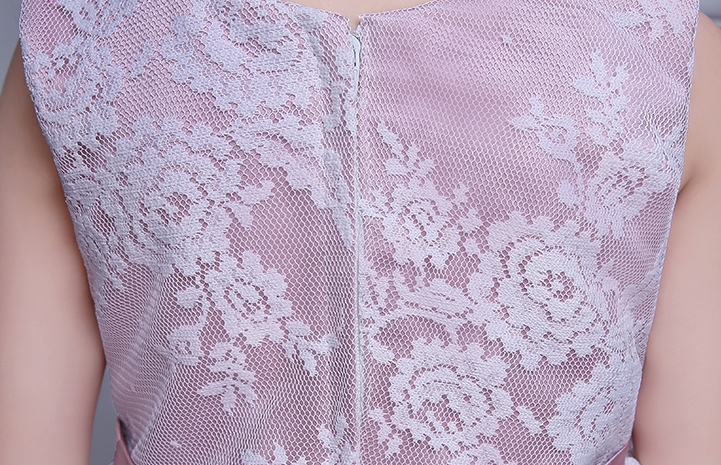 Pre-order ชุดราตรีเด็ก ชุดออกงาน ชุดกระโปรง สไตล์เจ้าหญิง แขนกุด คอวี ผ้าลูกไม้ คาดโบว์ที่เอว กระโปรงฟูฟ่อง ซิปหลัง สวยหวาน