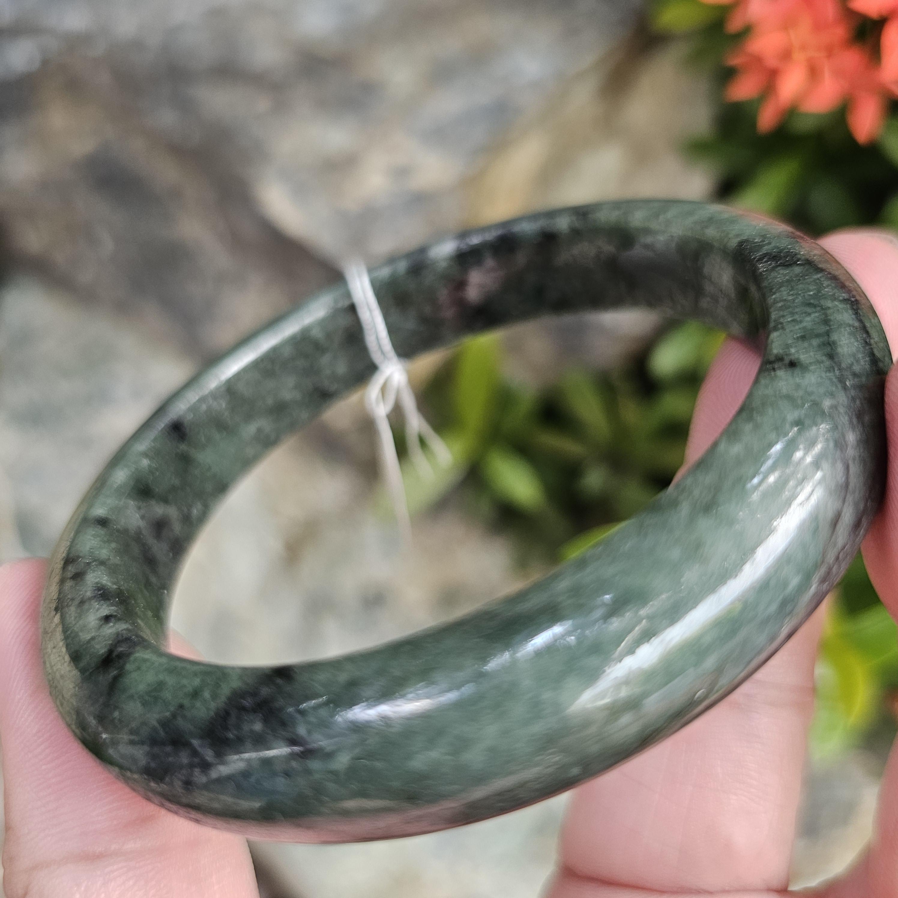 JB6804050 หยก พม่า แท้ Jade กำไลหยก 62.0 มม. (Jadeite bracelet) พม่า (Myanmar)