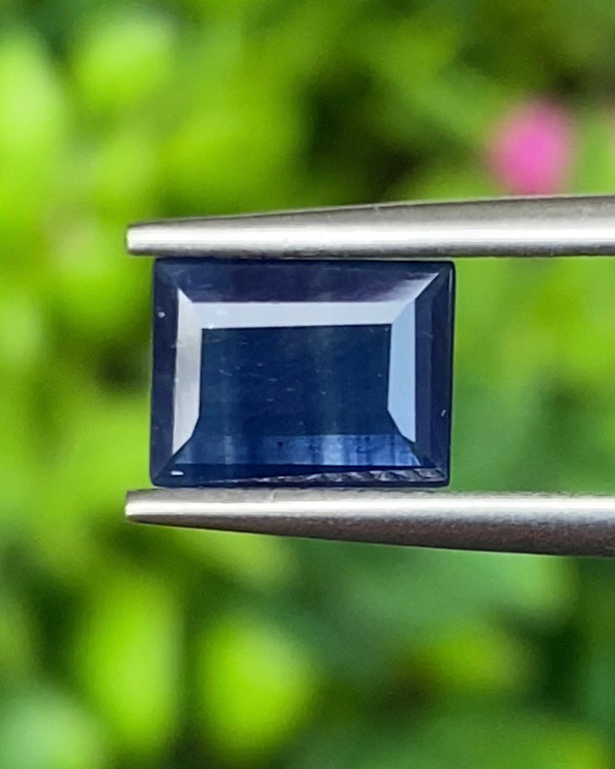 พลอย ไพลิน blue sapphire 1.18 กะรัต (Cts.) พลอยแท้ อัญมณีมงคลประจําวันเกิด เครื่องประดับพลอย