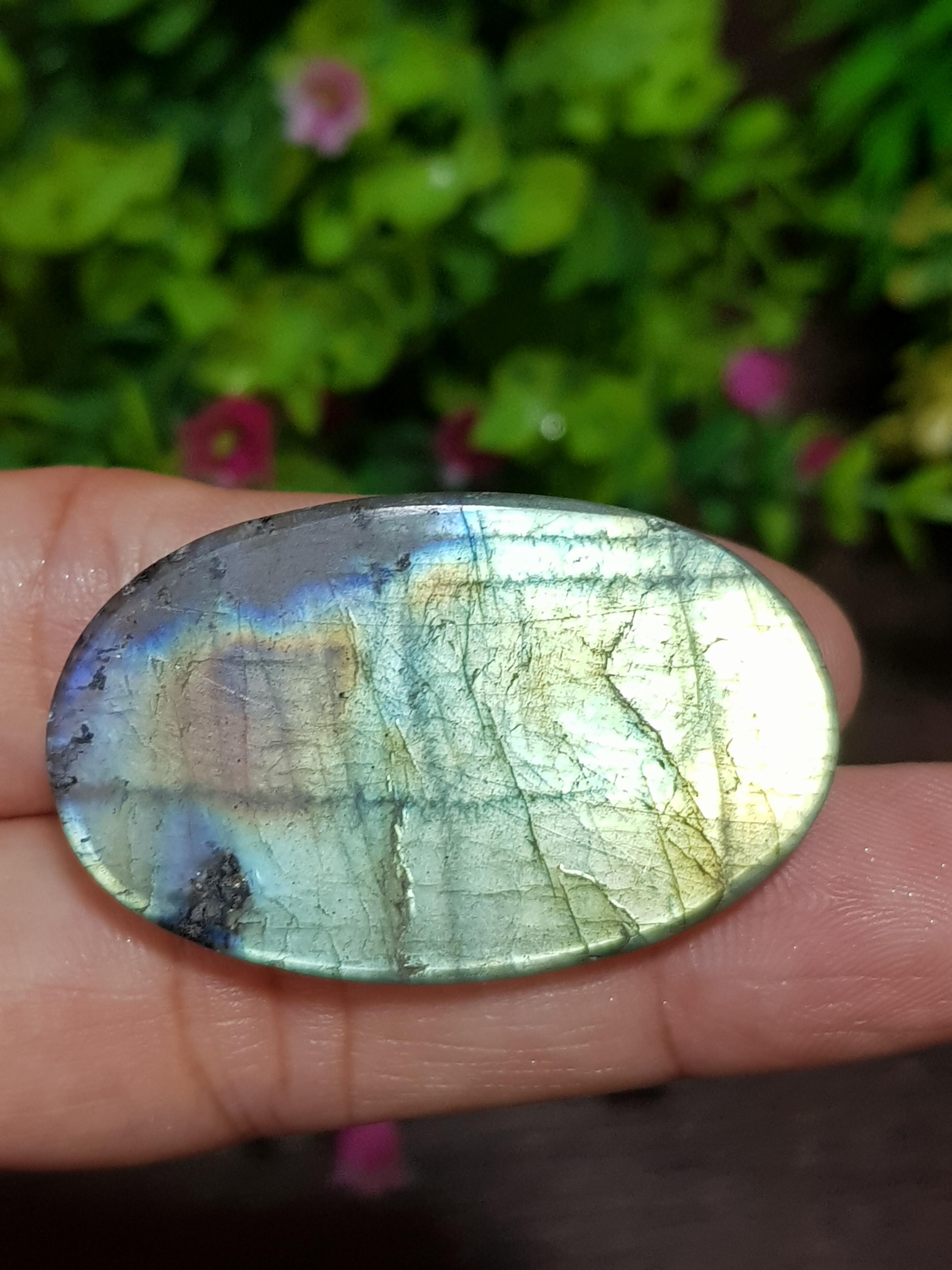 พลอย ลาบราดอไรต์ Labradorite 56.70 กะรัต (Cts.) พลอยแท้ อัญมณีมงคลประจําวันเกิด เครื่องประดับพลอย