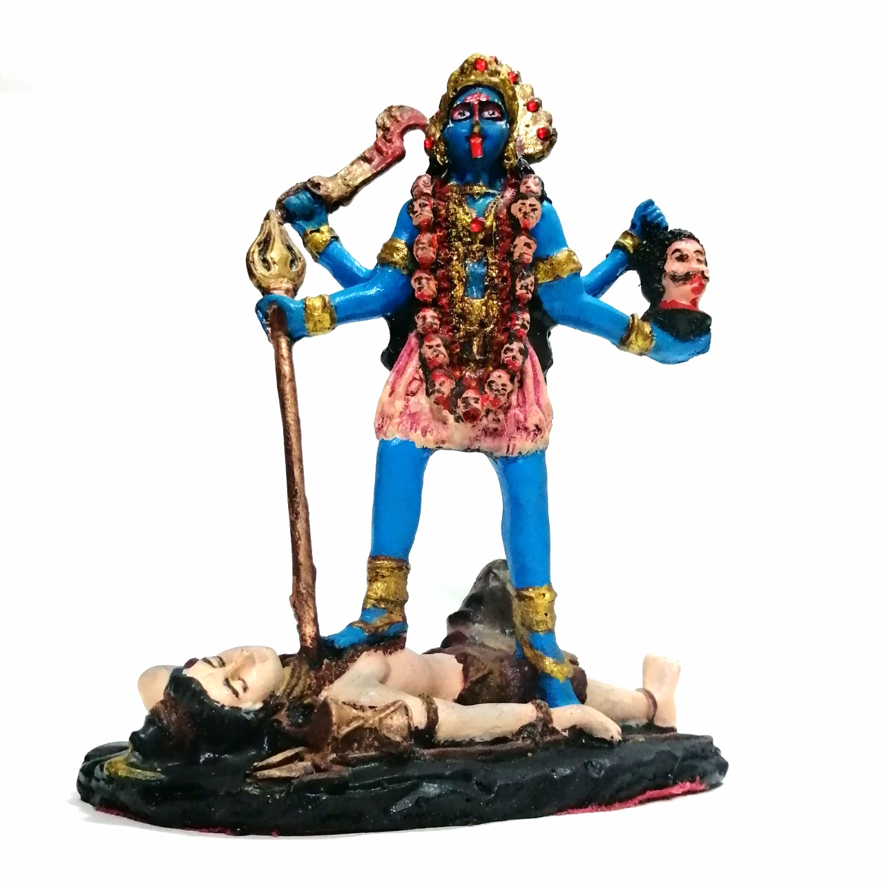 รูปหล่อบูชา พระแม่กาลี ขนาดฐาน6นิ้ว ชิ้นงานเรซิ่นทำสี