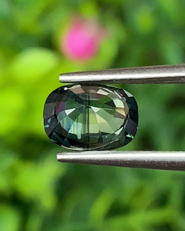 พลอย แซฟไฟร์ 3 สี Tri Color Sapphire 1.97 กะรัต Cts. พลอยแท้ อัญมณีมงคลประจําวันเกิด เครื่องประดับพลอย