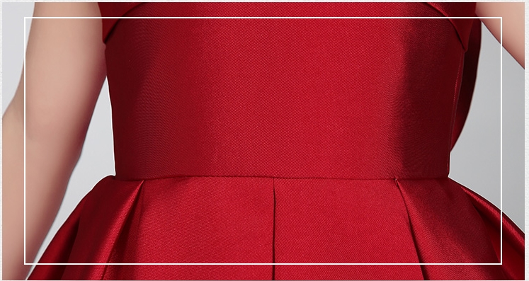 Pre-order ชุดราตรีเด็ก ชุดออกงาน ชุดกระโปรง สไตล์เจ้าหญิง แขนกุด ผ้าไหมดัชเดช คาดเอวด้วยโบว์ กระโปรงจับจีบ แต่งโบว์ด้านหลัง มีซิป