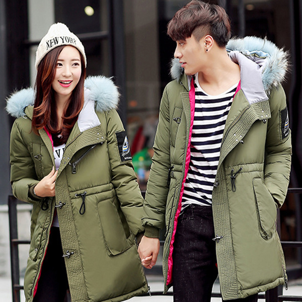 เสื้อโค้ทกันหนาวลุยหิมะ มีฮู้ดเฟอร์ถอดได้ คอลเลคชั่นคู่รัก (11629X)